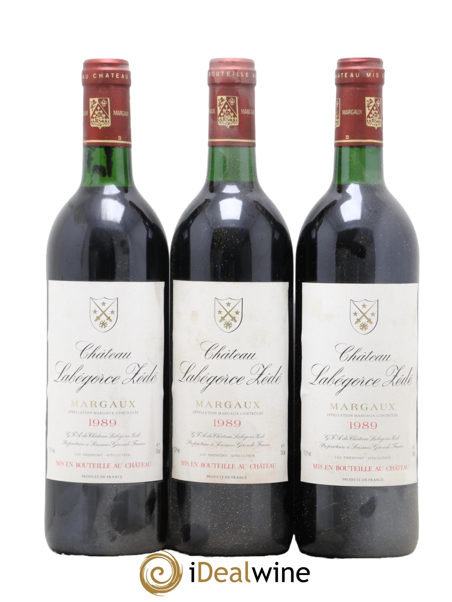 Château Labegorce Zédé Cru Bourgeois 1989 - Posten von 3 Flaschen - 0