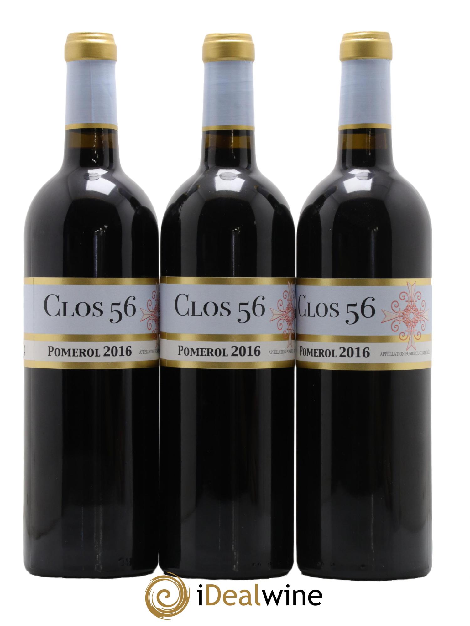 Pomerol Clos 56 2016 - Posten von 6 Flaschen - 2