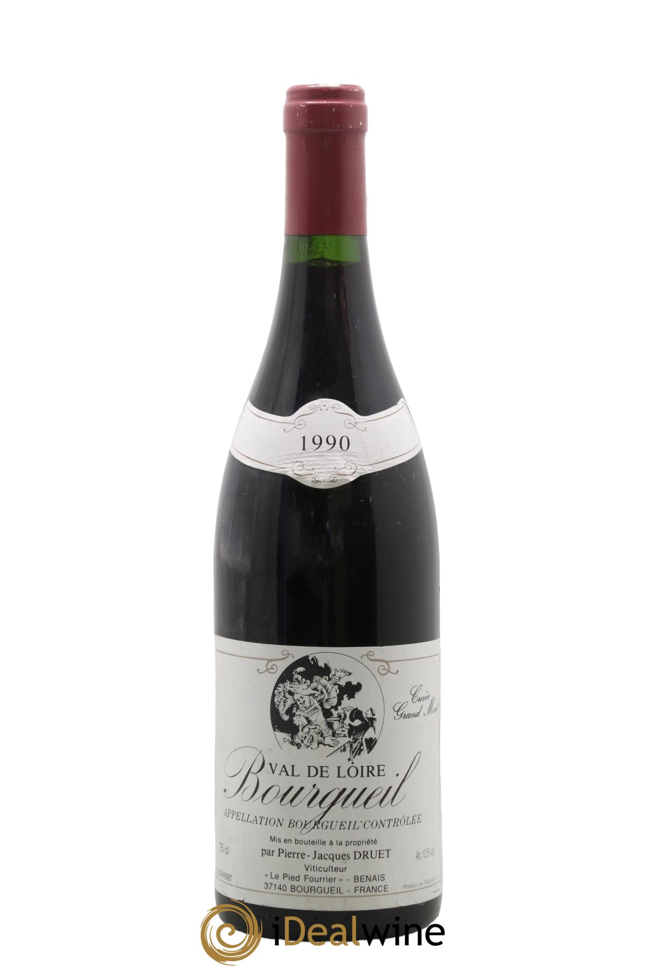 Bourgueil Grand Mont Pierre Jacques Druet 1990 - Lot de 1 bouteille - 0