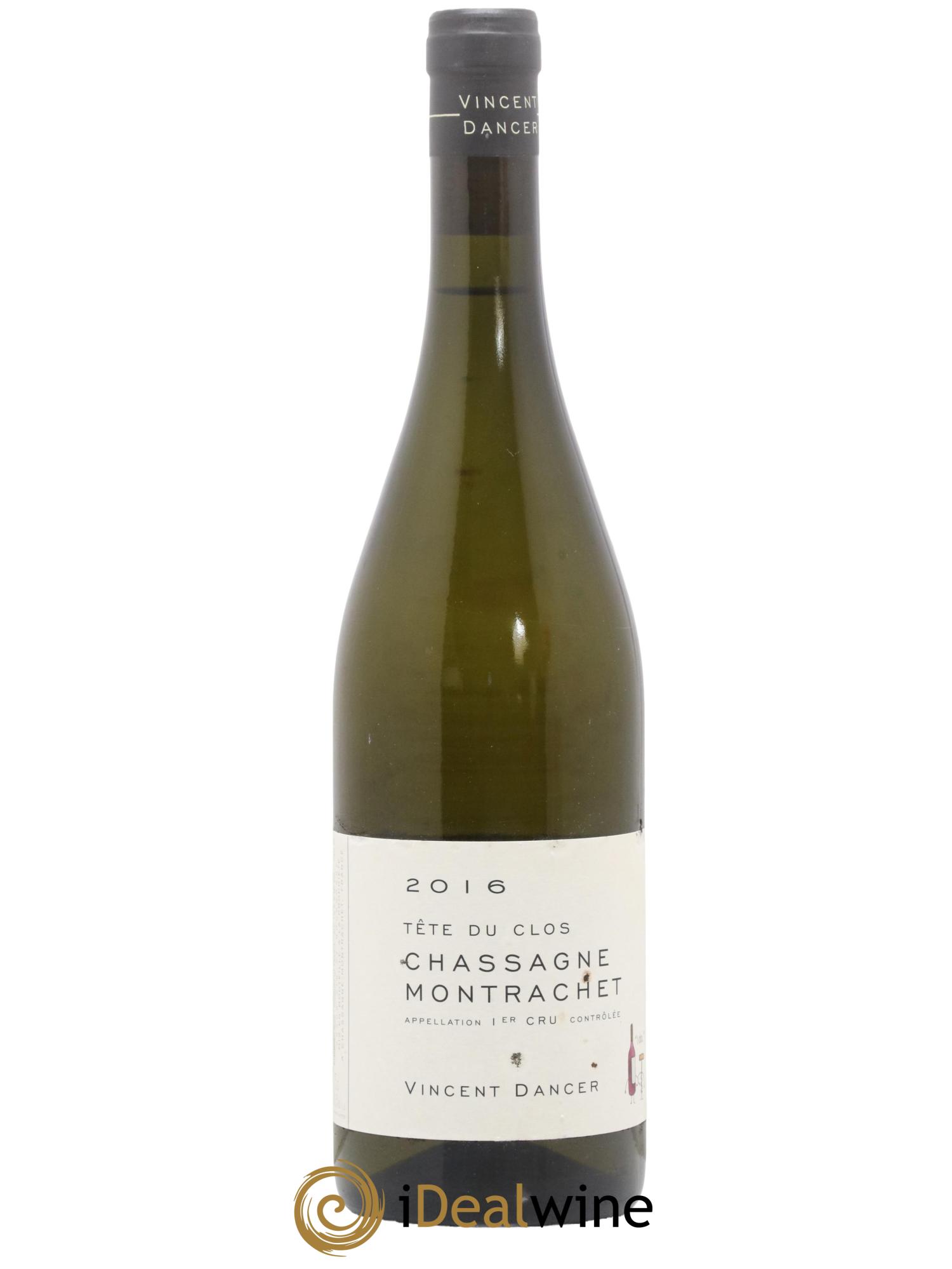 Chassagne-Montrachet 1er Cru (Morgeot) Tête du Clos Vincent Dancer 2016 - Lot de 1 bouteille - 0