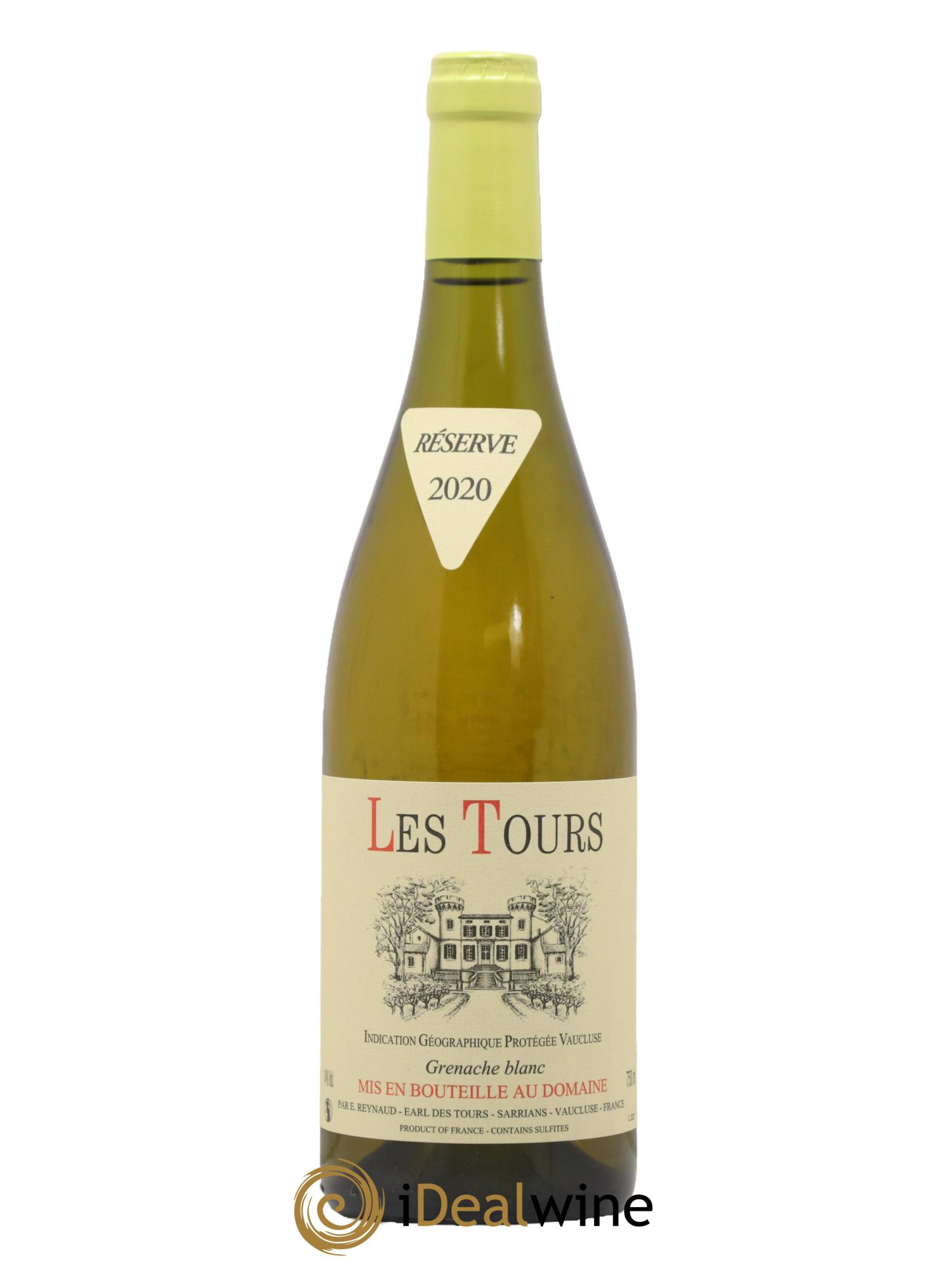 IGP Vaucluse (Vin de Pays de Vaucluse) Les Tours Grenache Blanc Emmanuel Reynaud 2020 - Lot of 1 bottle - 0