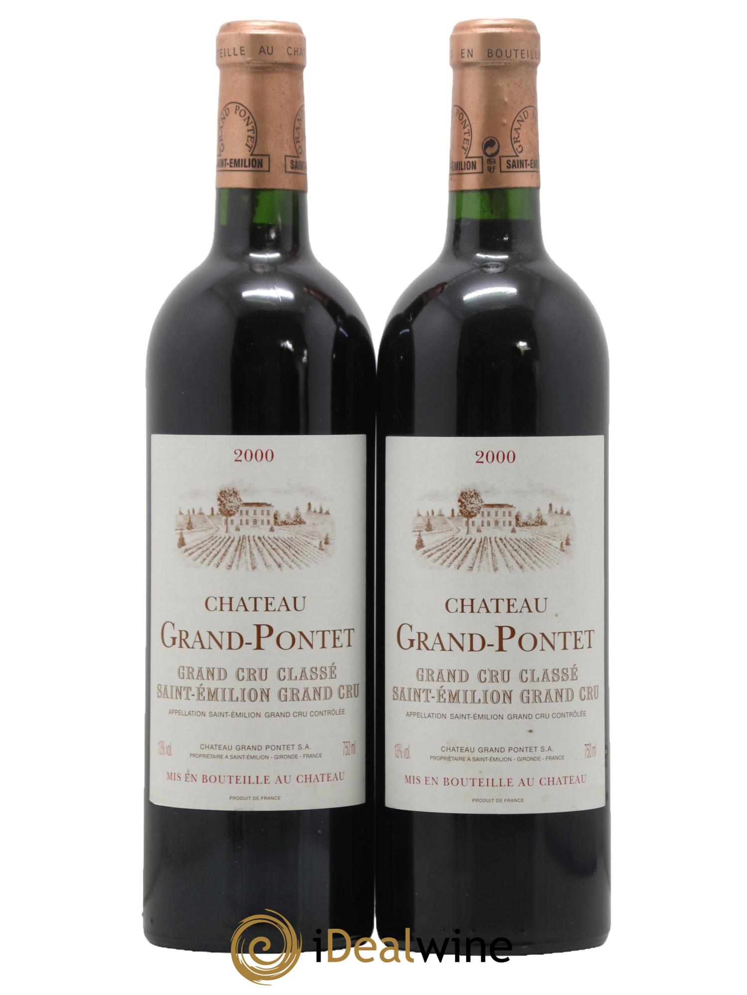 Château Grand Pontet Grand Cru Classé 2000 - Lot de 2 bouteilles - 0