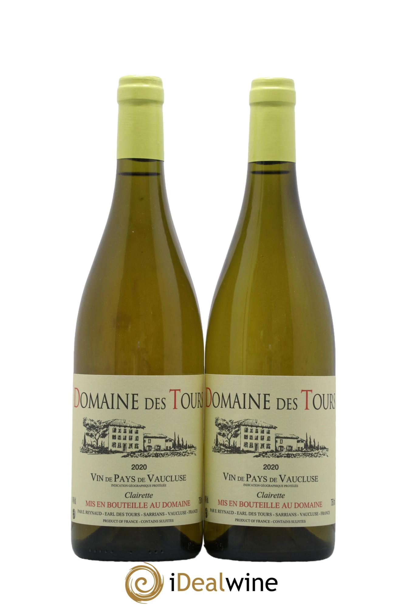 IGP Vaucluse (Vin de Pays de Vaucluse) Domaine des Tours Clairette Emmanuel Reynaud  2020 - Lot of 2 bottles - 0