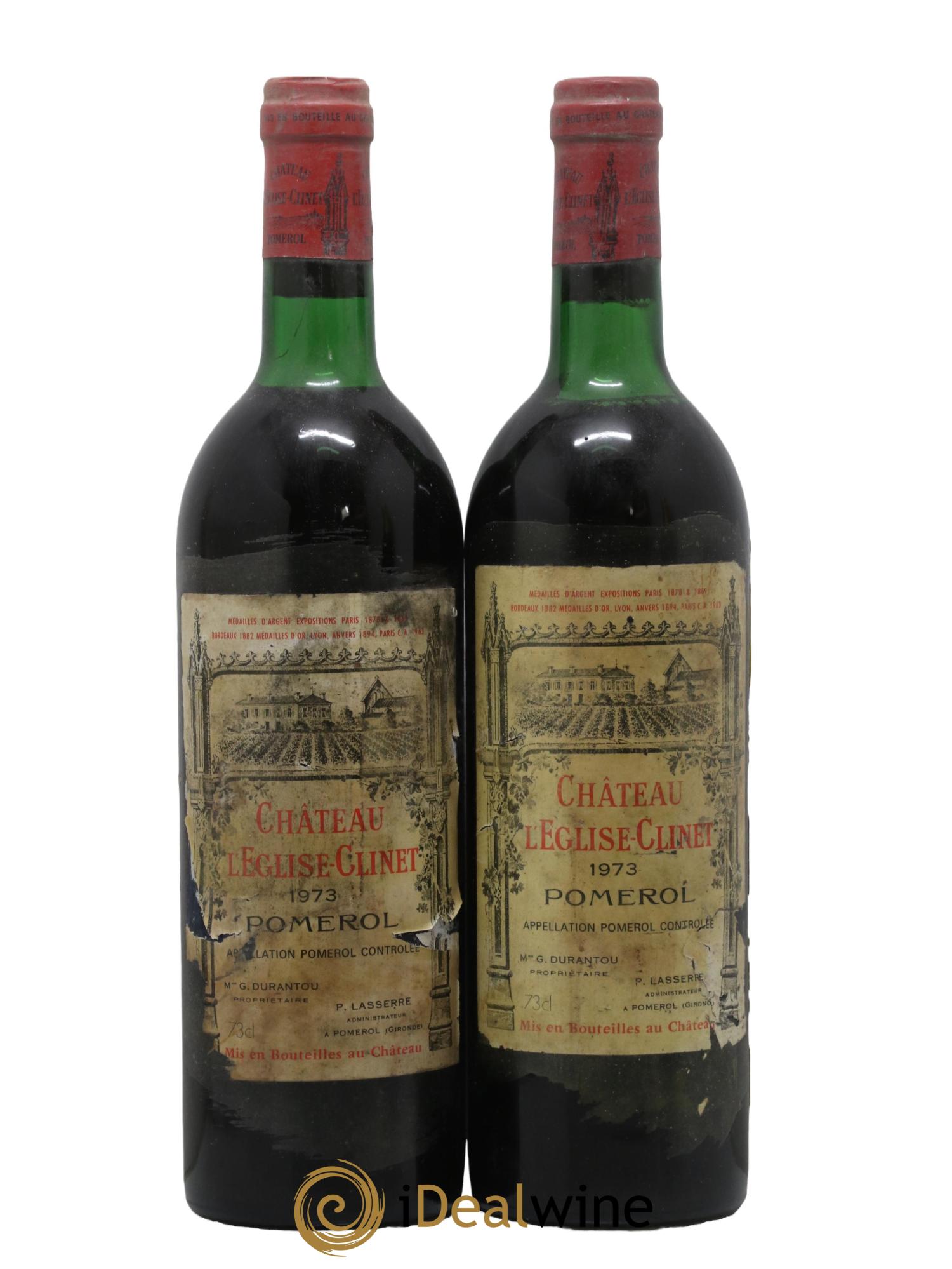 Château l' Église Clinet 1973 - Lot de 2 bouteilles - 0