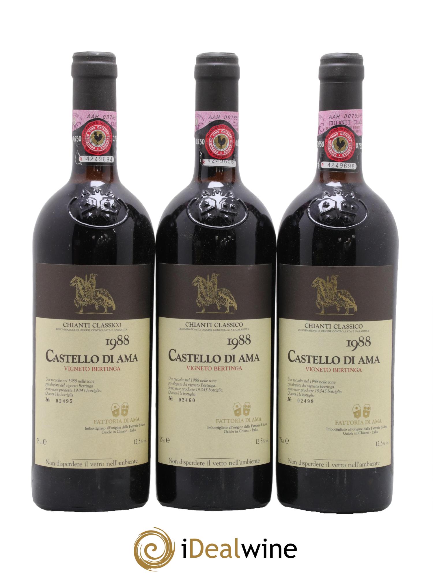 Chianti Classico DOCG Vingeto Bertinga Castello di Ama 1988 - Lotto di 6 bottiglie - 1