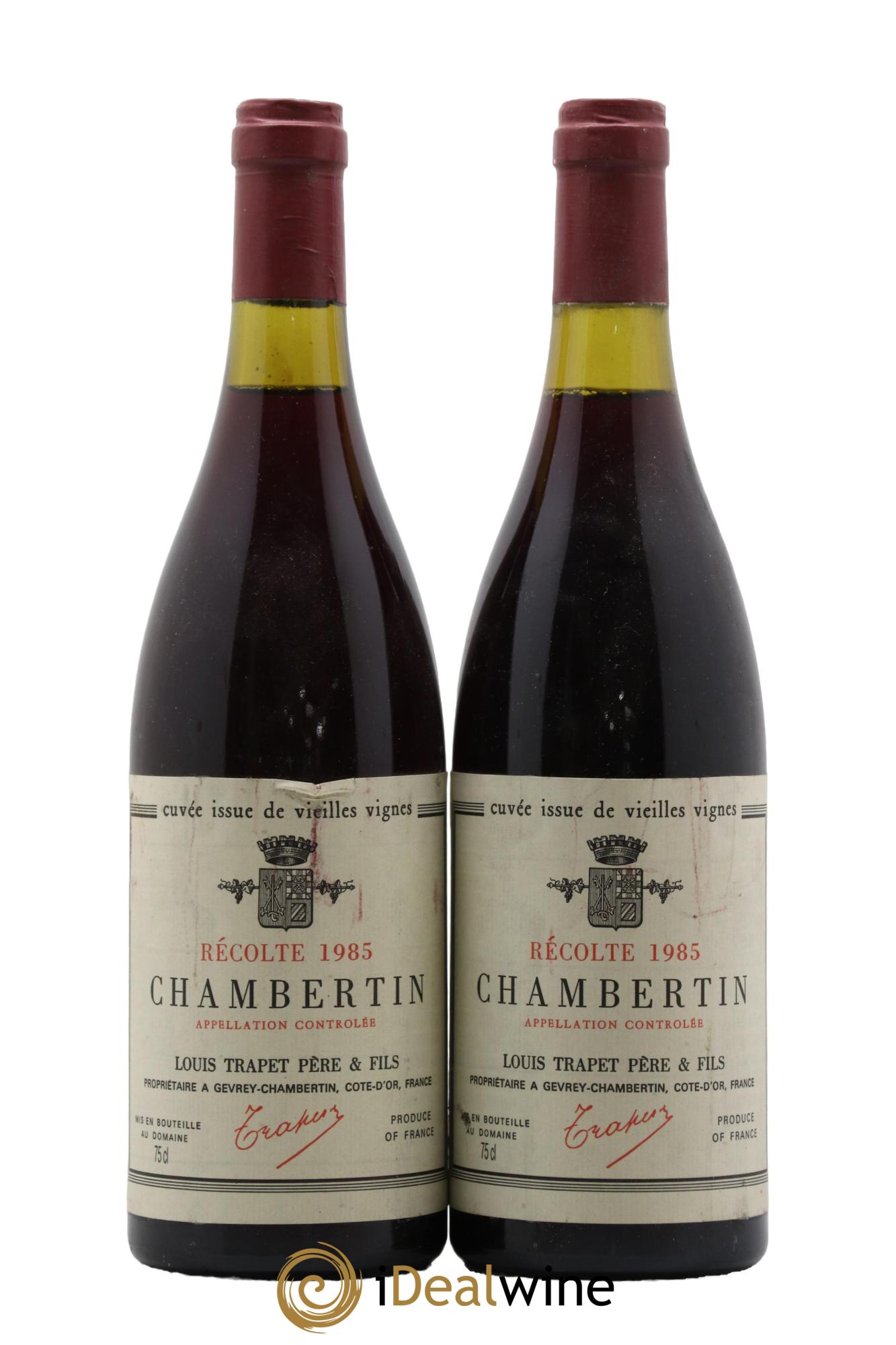 Chambertin Grand Cru Vieilles Vignes Domaine Trapet 1985 - Lot de 2 bouteilles - 0