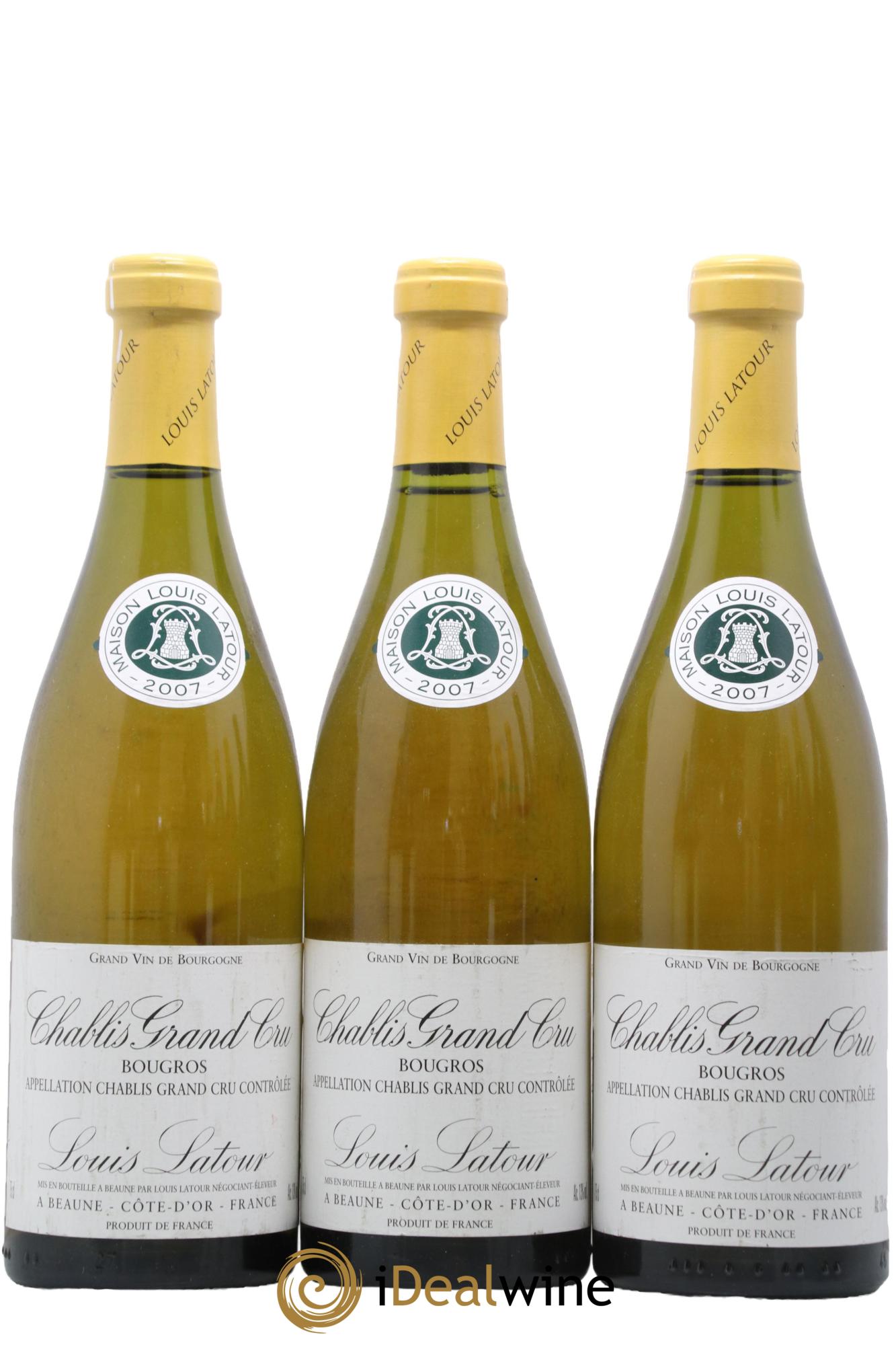 Chablis Grand Cru Bougros Louis Latour 2007 - Lot de 3 bouteilles - 0