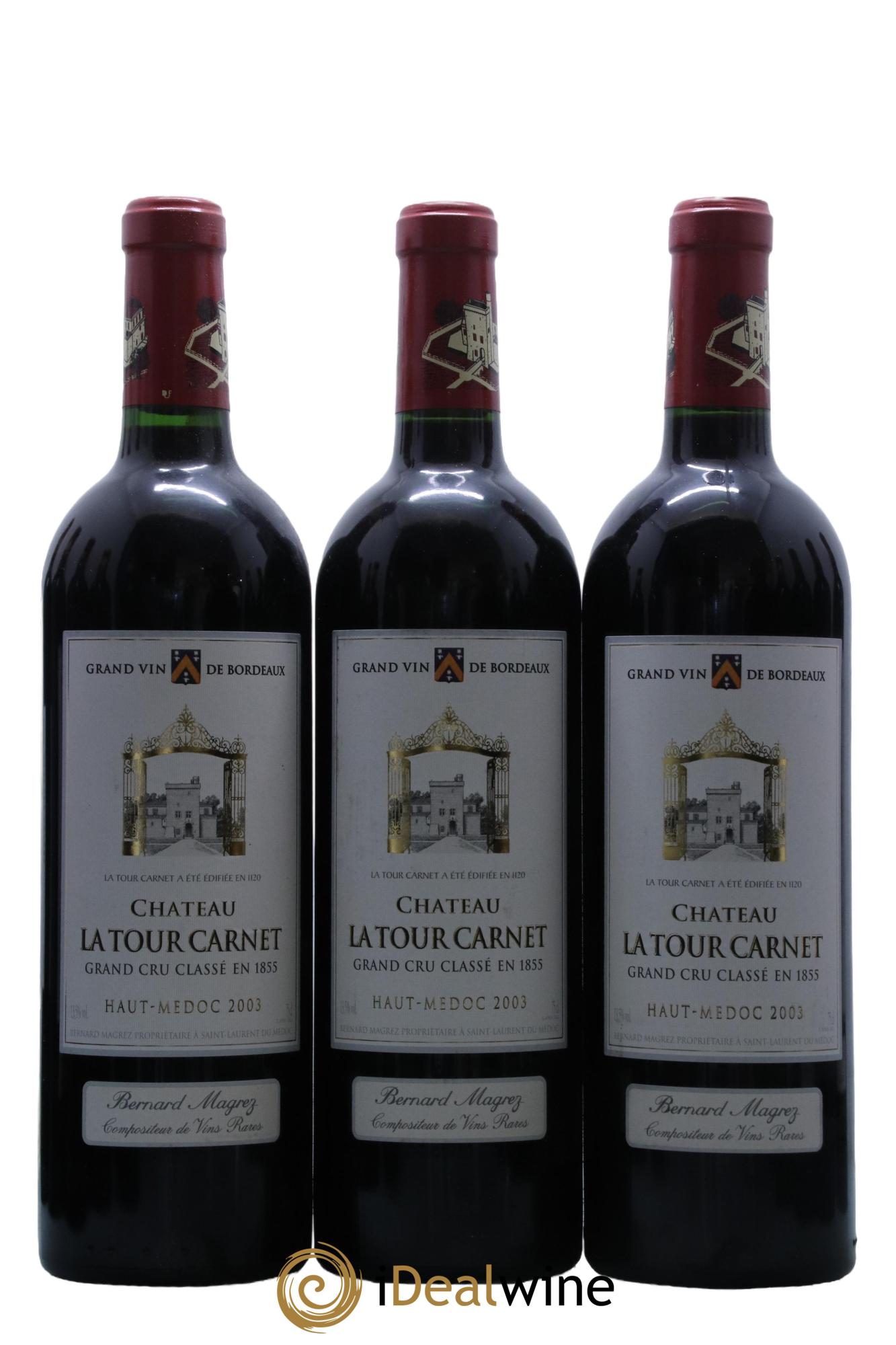 Château la Tour Carnet 4ème Grand Cru Classé  2003 - Lot de 12 bouteilles - 1