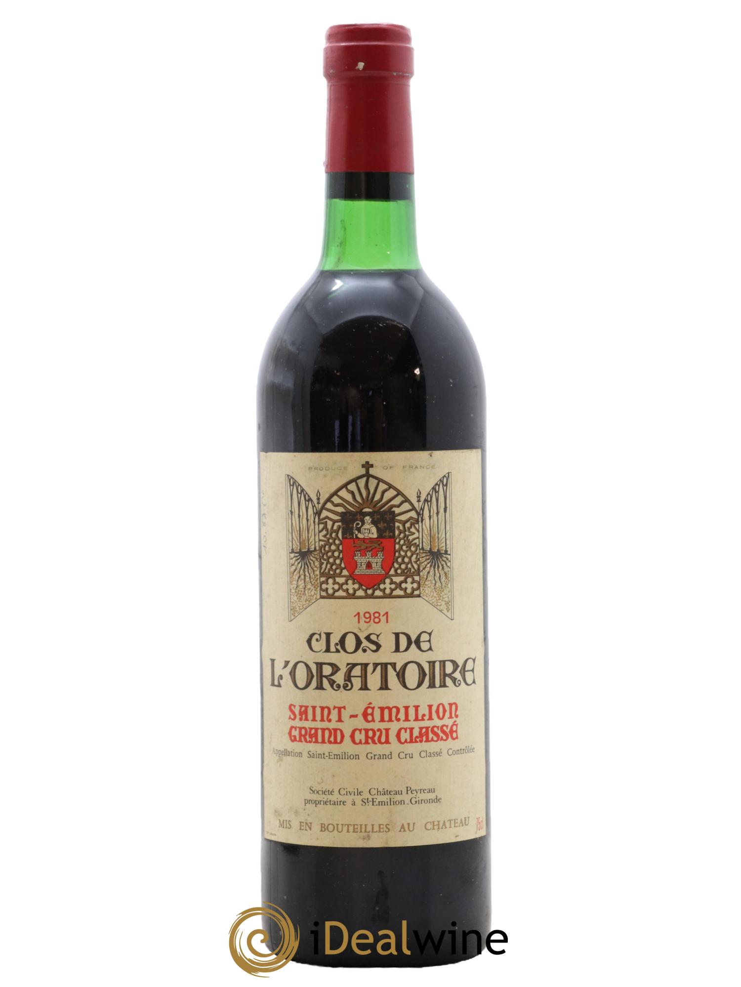 Clos de l'Oratoire Grand Cru Classé 1981 - Lot de 1 bouteille - 0