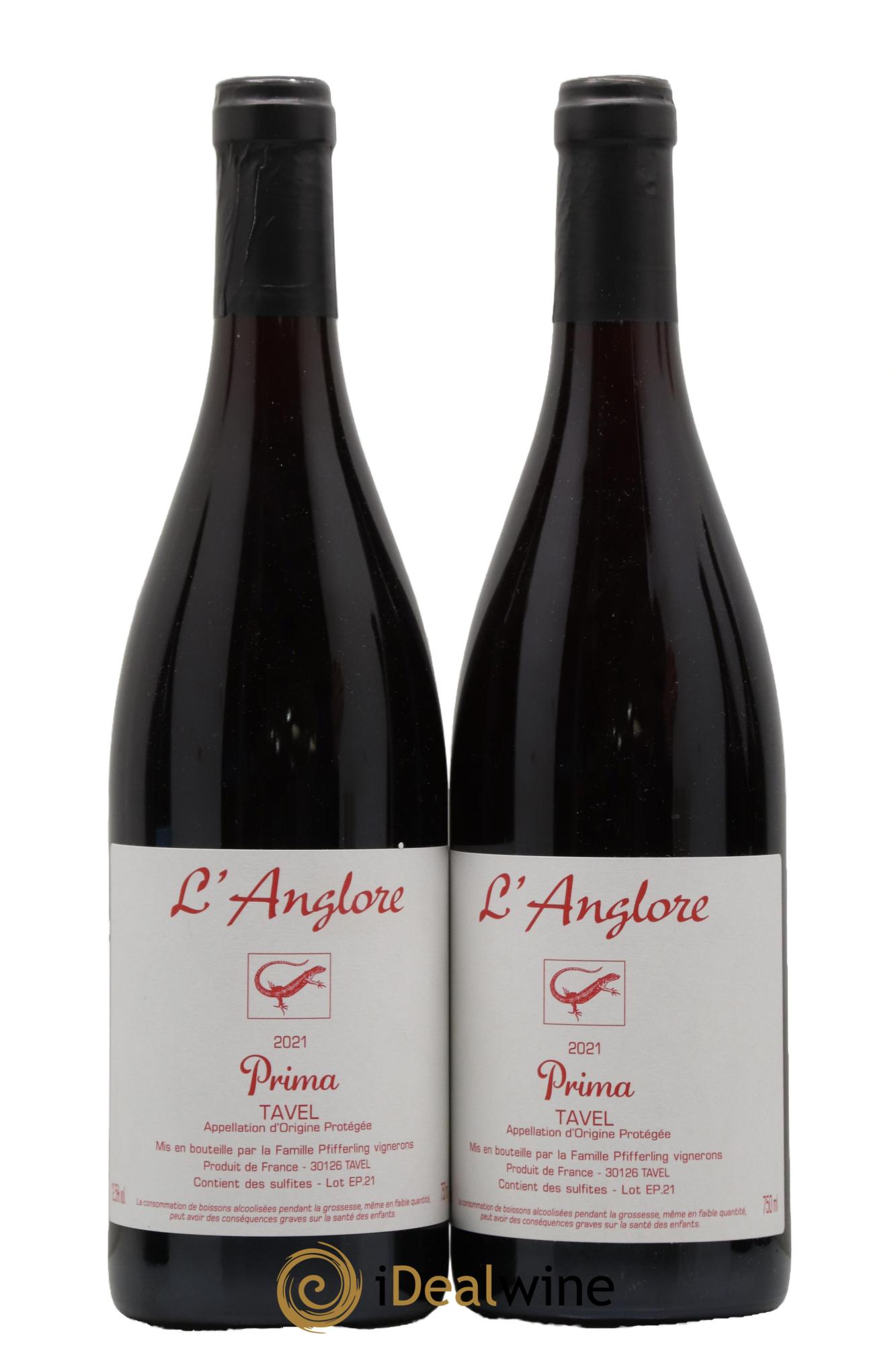 Tavel Prima L'Anglore 2021 - Lot de 2 bouteilles - 0