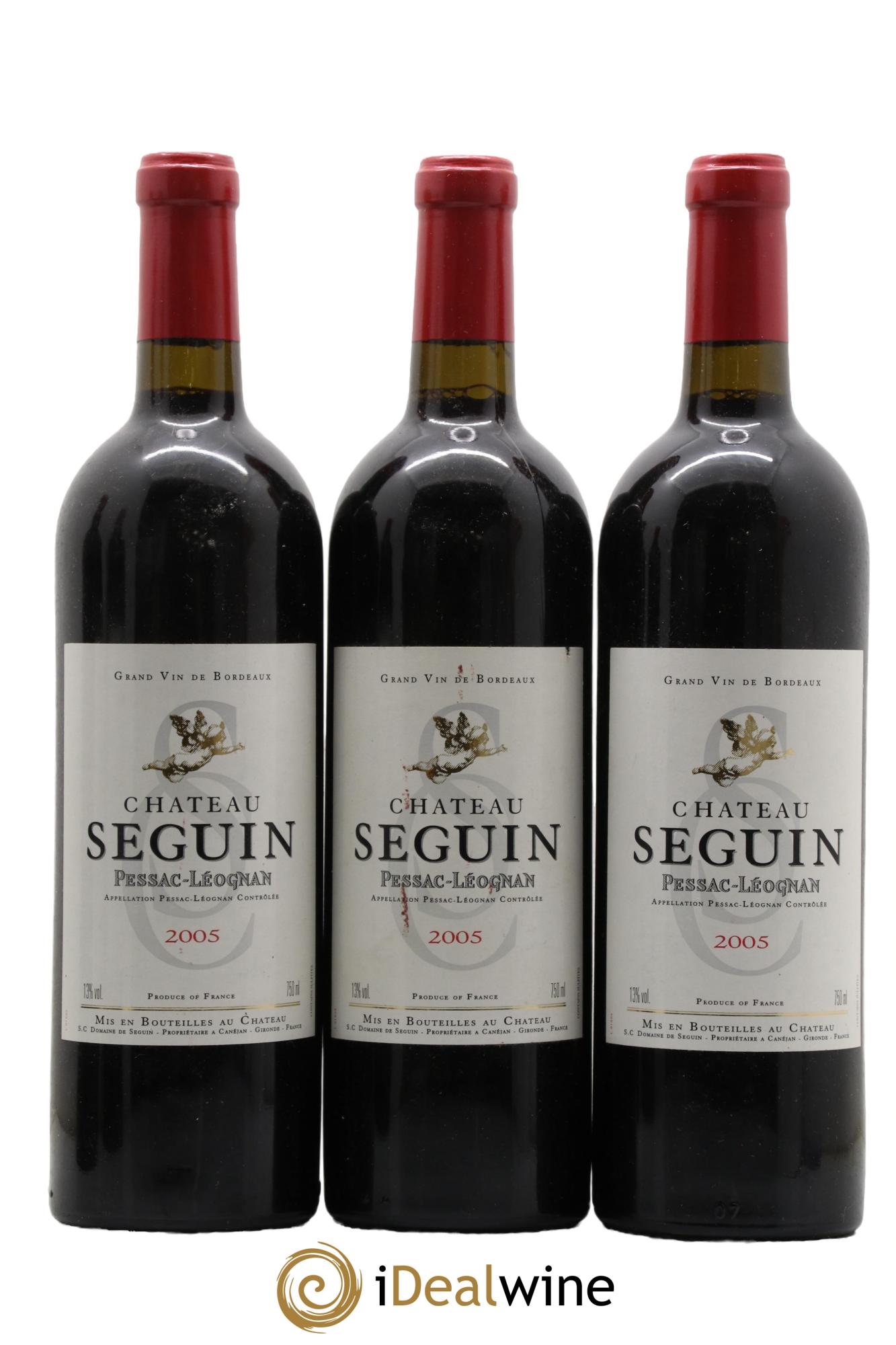 Pessac-Léognan Château Seguin 2005 - Lot de 3 bouteilles - 0