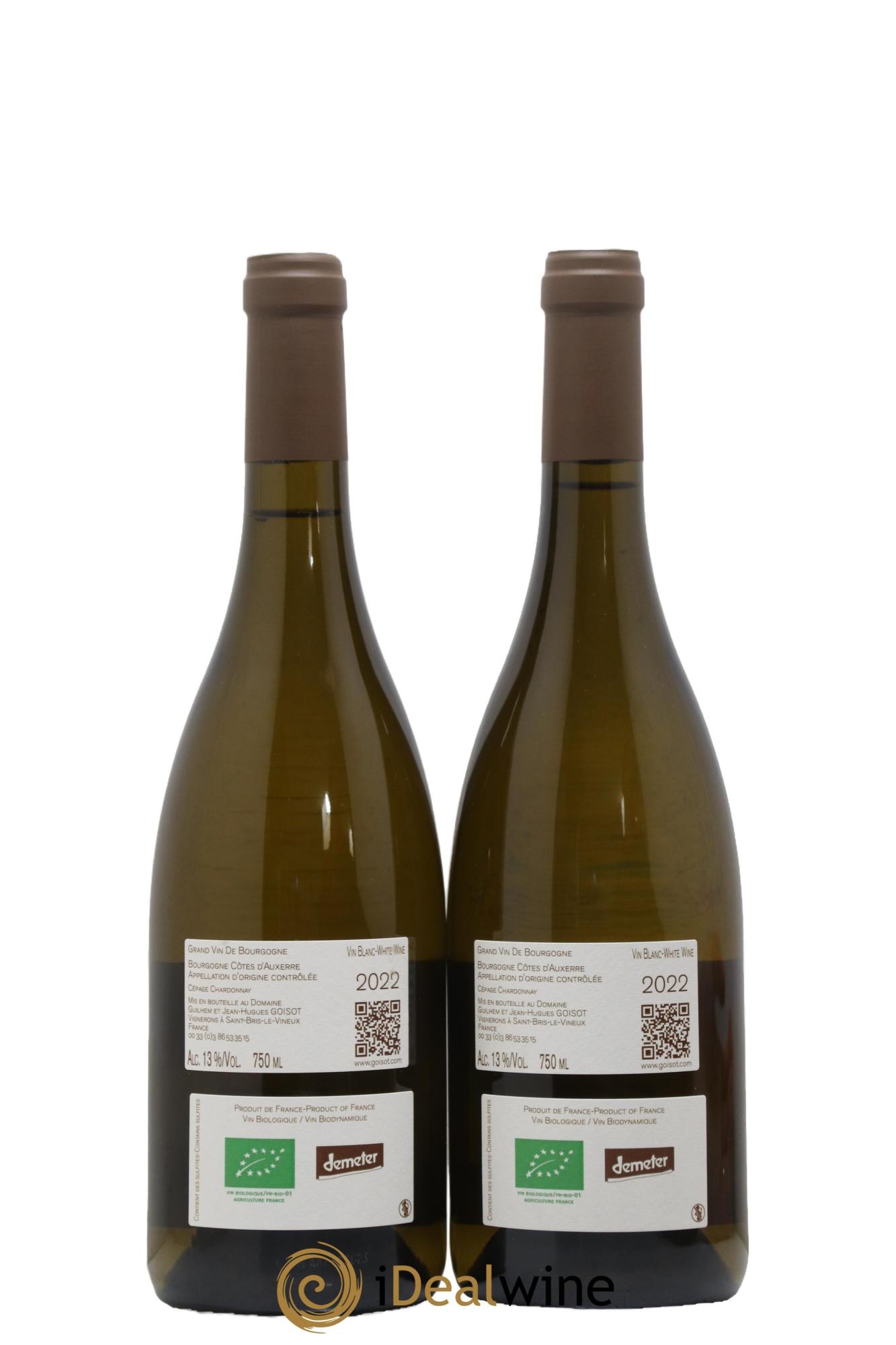 Bourgogne Côtes d'Auxerre Goisot 2022 - Lot de 2 bouteilles - 1