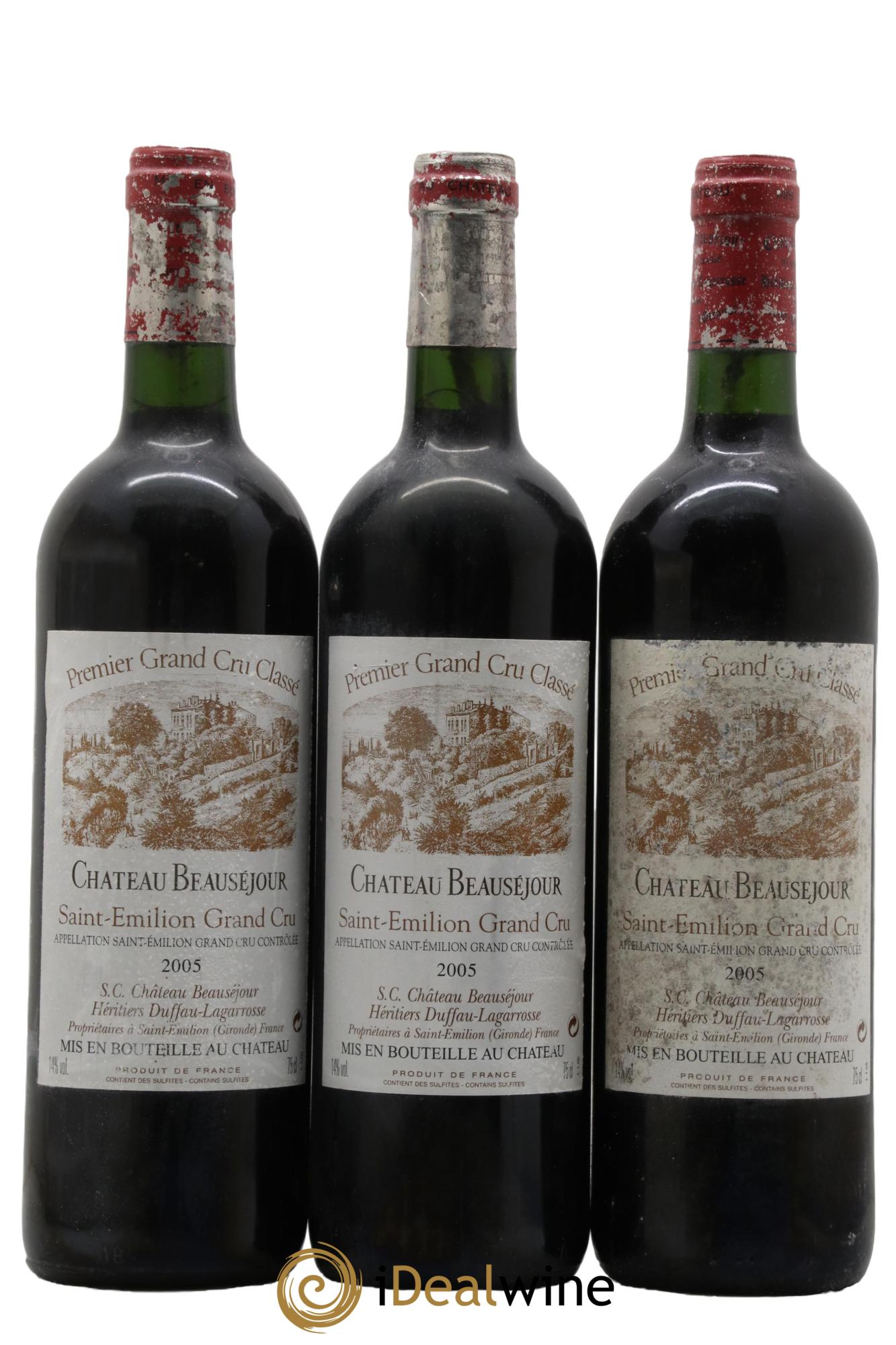 Château Beauséjour (Duffau-Lagarrosse) 1er Grand Cru Classé B 2005 - Lotto di 3 bottiglie - 0