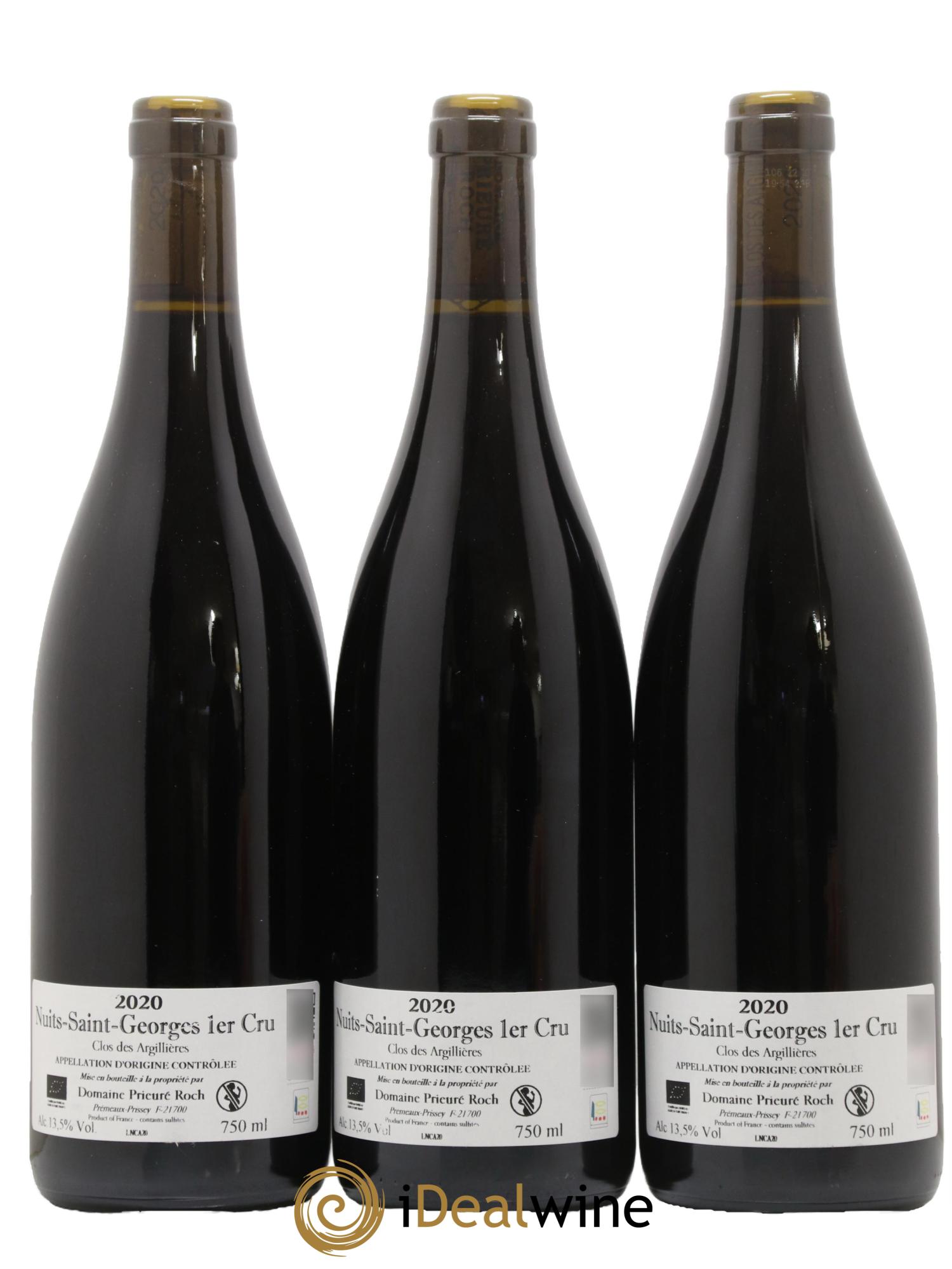 Nuits Saint-Georges 1er Cru Clos des Argillières Prieuré Roch 2020 - Lotto di 3 bottiglie - 1