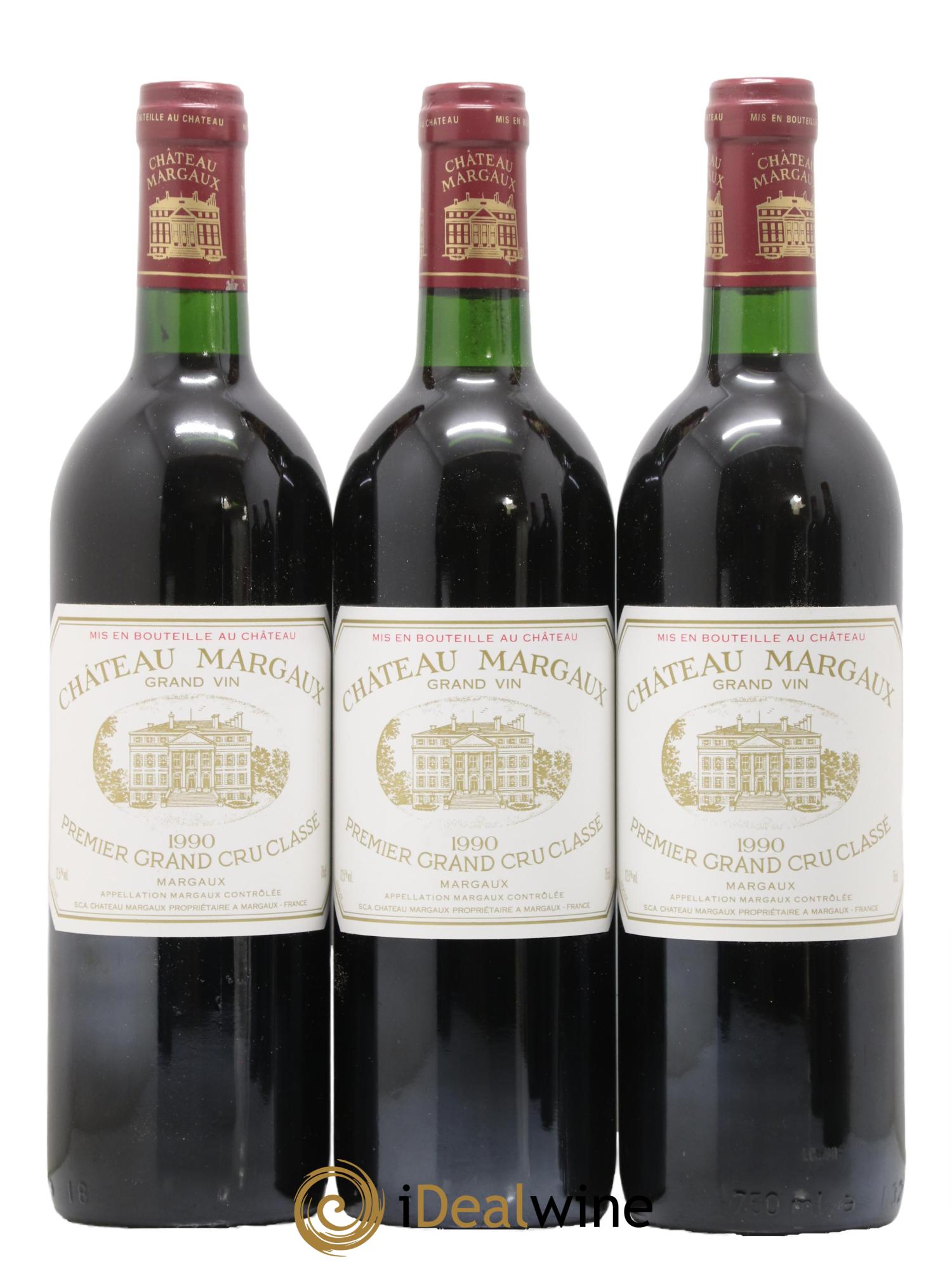 Château Margaux 1er Grand Cru Classé 1990 - Posten von 3 Flaschen - 0