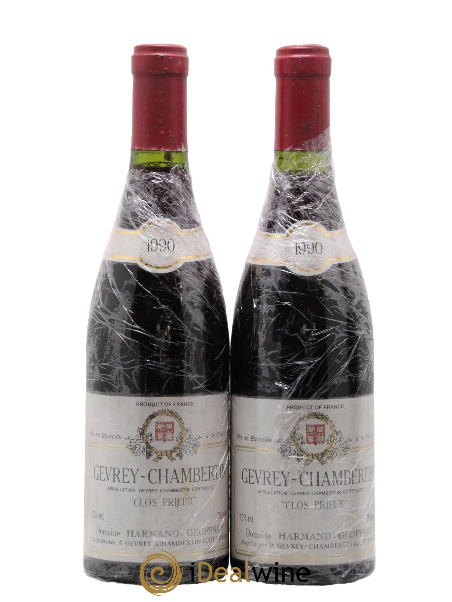 Gevrey-Chambertin Clos Prieur Harmand-Geoffroy (Domaine) 1990 - Lotto di 2 bottiglie - 0