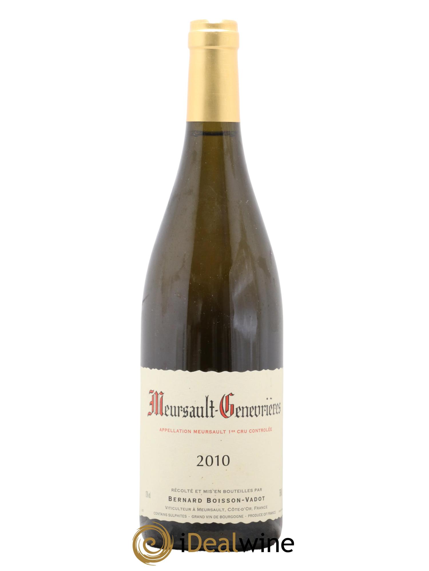 Meursault 1er Cru Genevrières Boisson-Vadot (Domaine)  2010 - Lot de 1 bouteille - 0