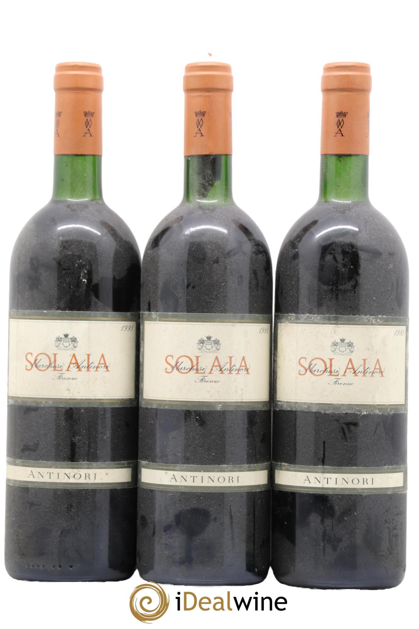 Toscana IGT Solaia Tenuta Tignanello - Antinori 1993 - Lot de 3 bouteilles - 0