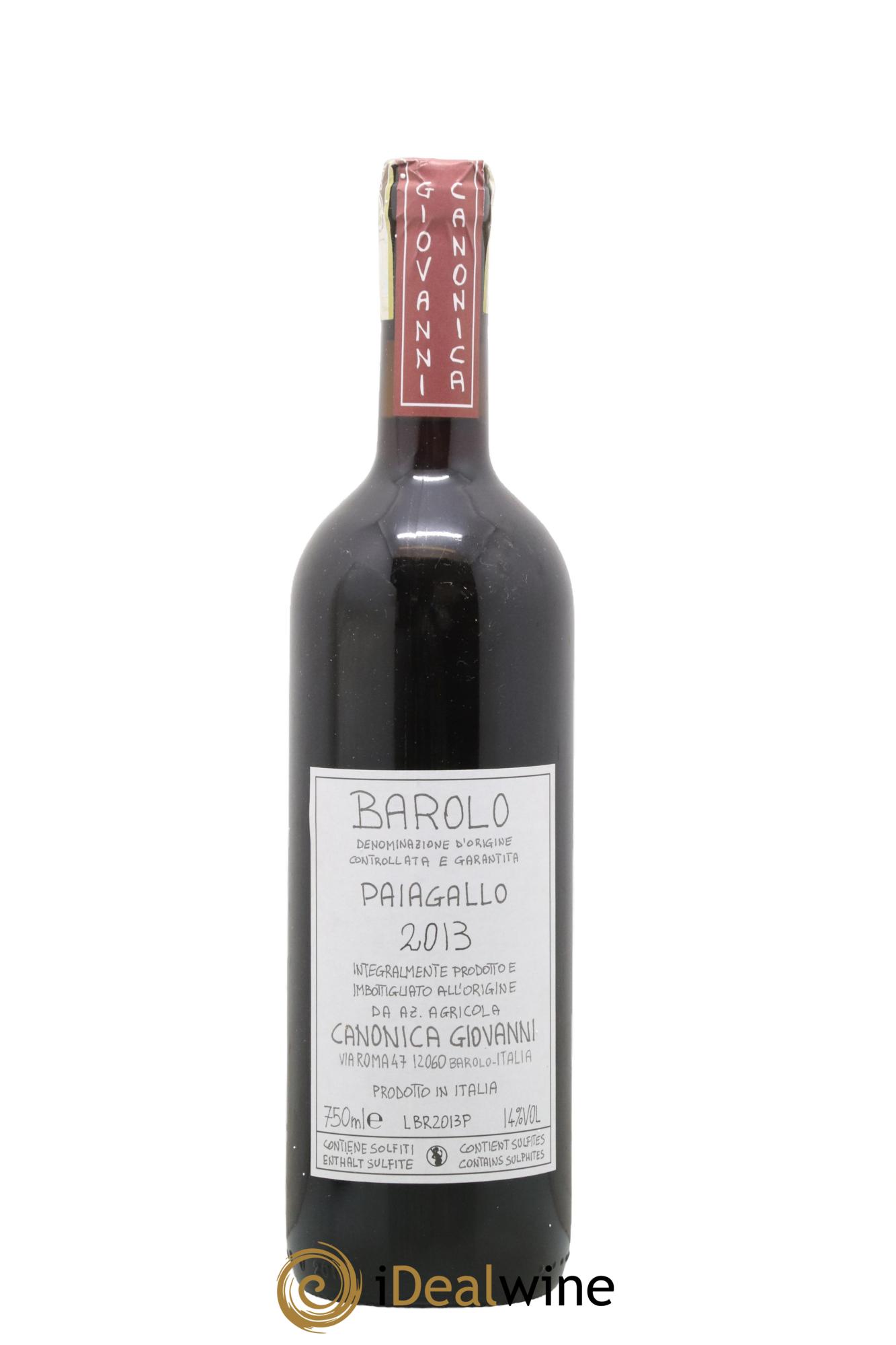 Barolo DOCG Paiagallo Giovanni Canonica 2013 - Lot of 1 bottle - 0