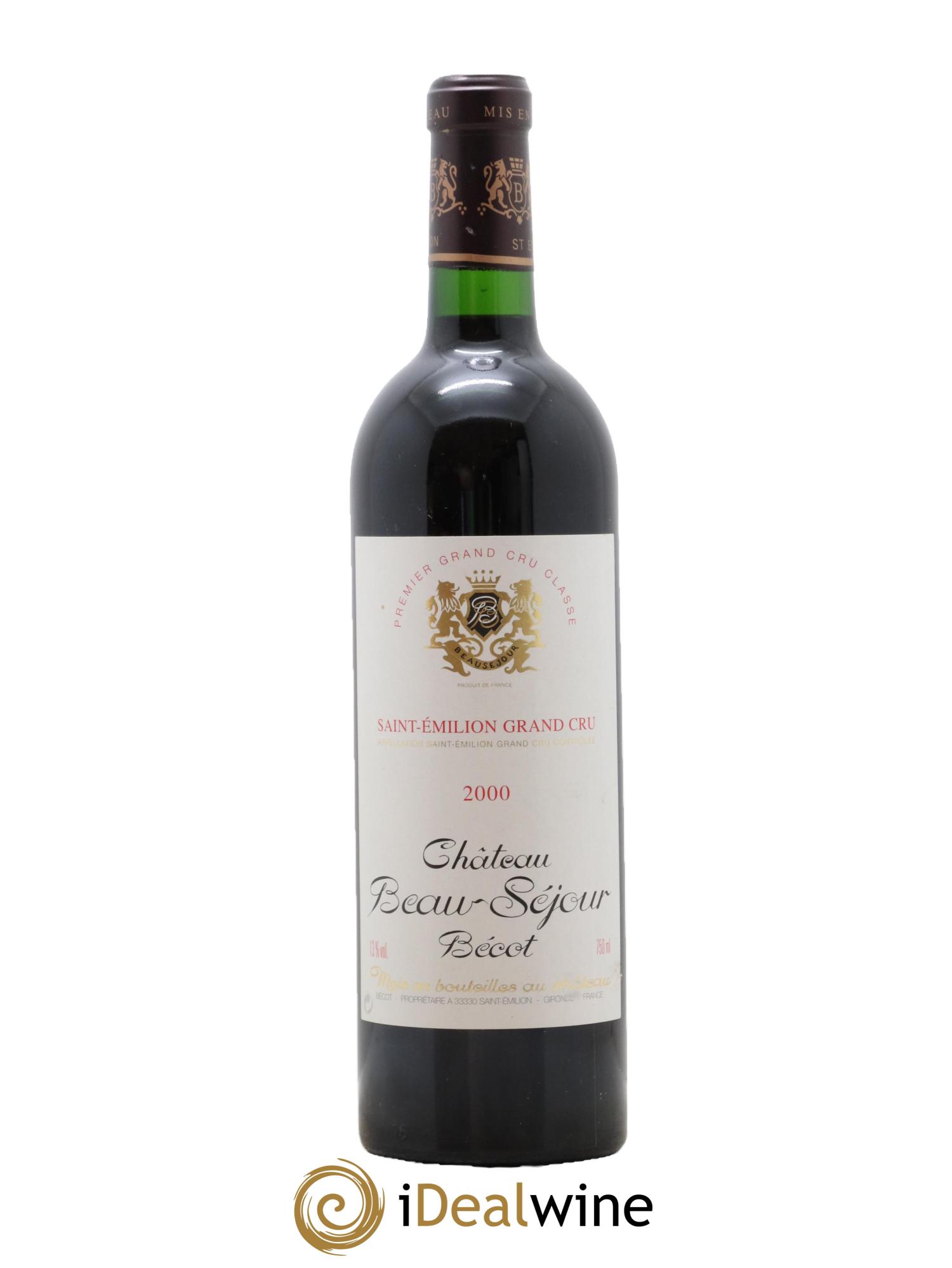 Château Beau-Séjour Bécot 1er Grand Cru Classé B  2000 - Lot de 1 bouteille - 0