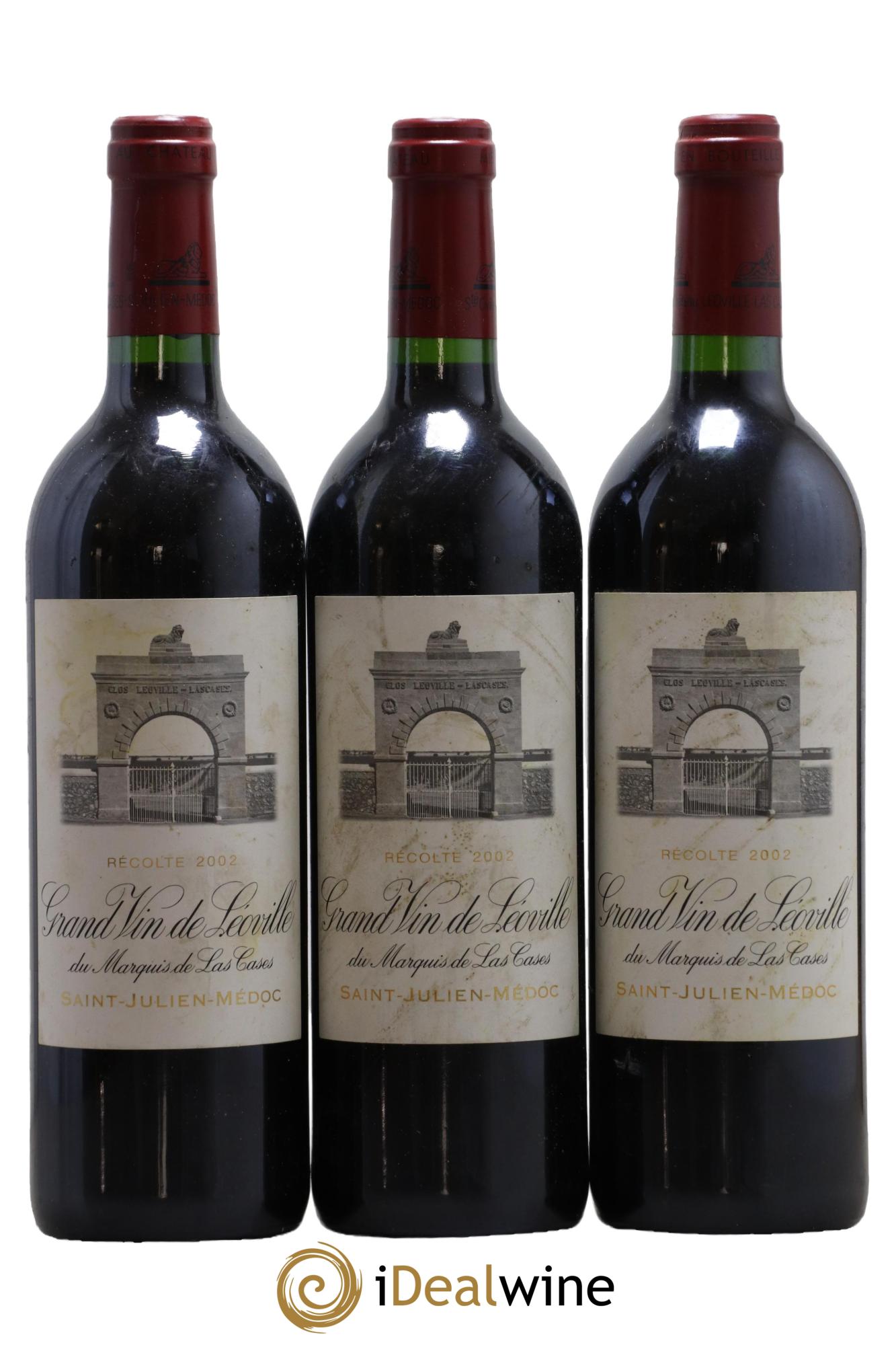 Château Léoville Las Cases 2ème Grand Cru Classé 2002 - Lot of 3 bottles - 0