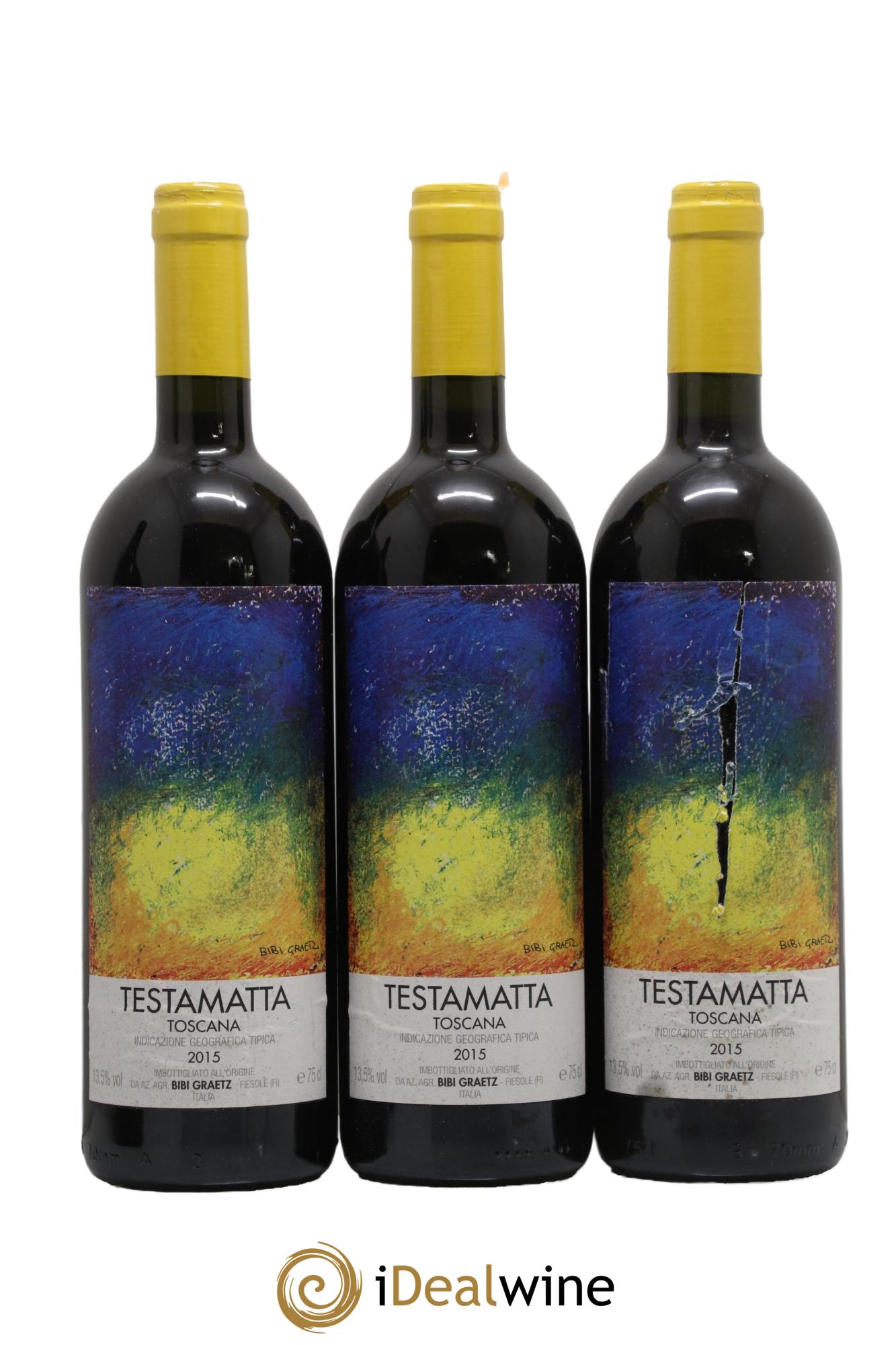 Toscana IGT Testamatta Bibi Graetz 2015 - Lot de 3 bouteilles - 0