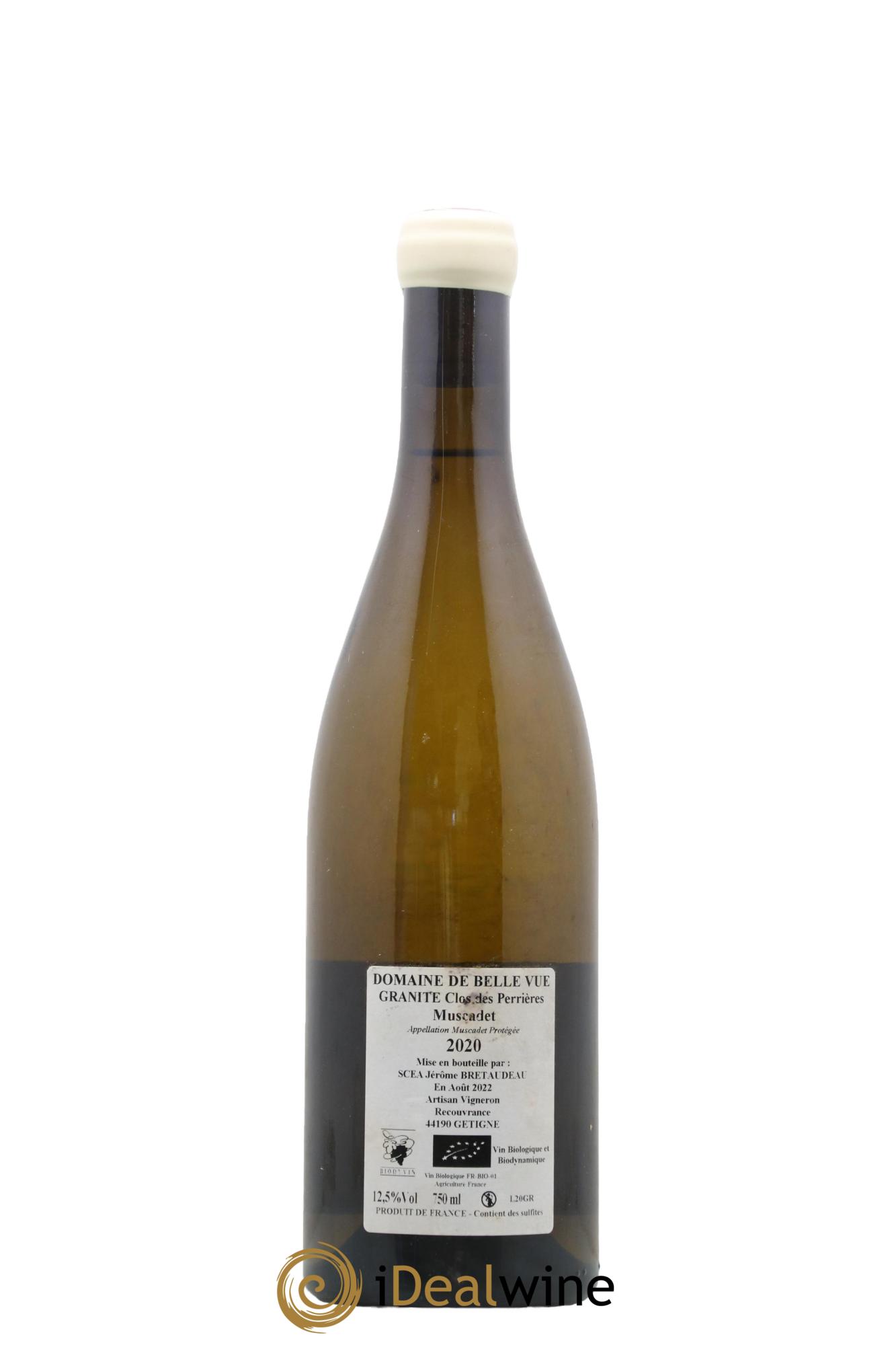 Muscadet-Sèvre-et-Maine Granite Clos des Perrières Jérôme Bretaudeau - Domaine de Bellevue 2020 - Lot de 1 bouteille - 1