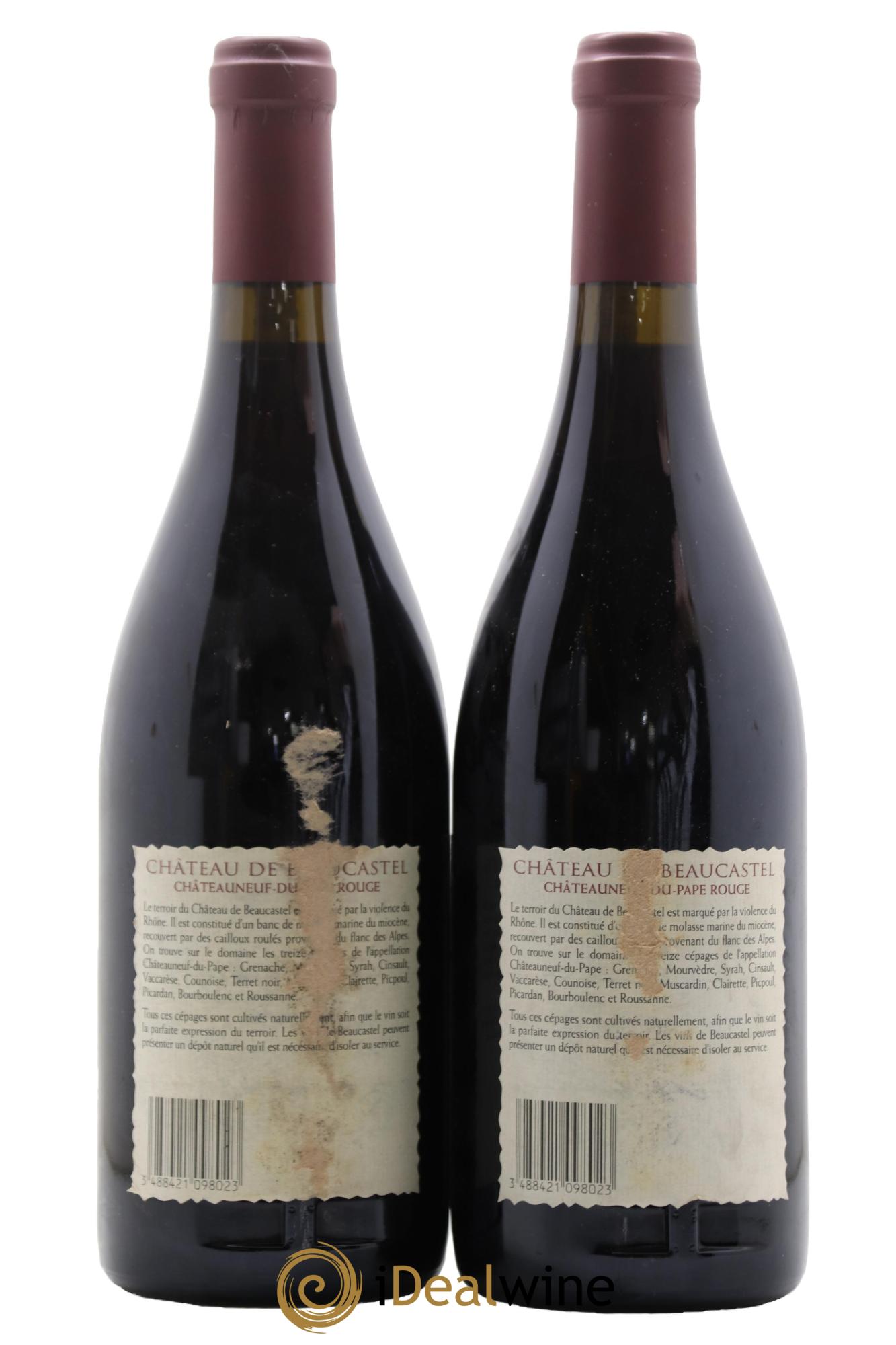 Châteauneuf-du-Pape Château de Beaucastel Famille Perrin 1998 - Lot de 2 bouteilles - 1