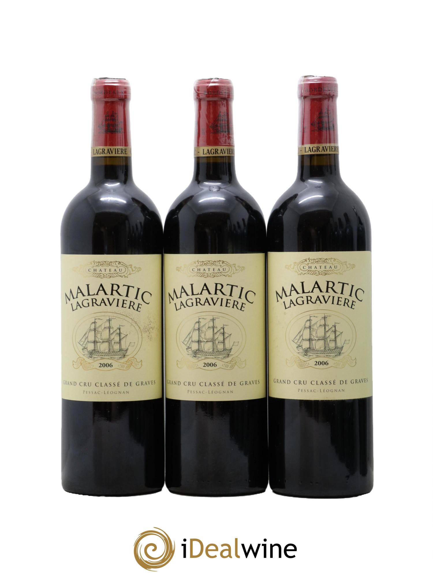 Château Malartic-Lagravière Cru Classé de Graves 2006 - Lot of 3 bottles - 0