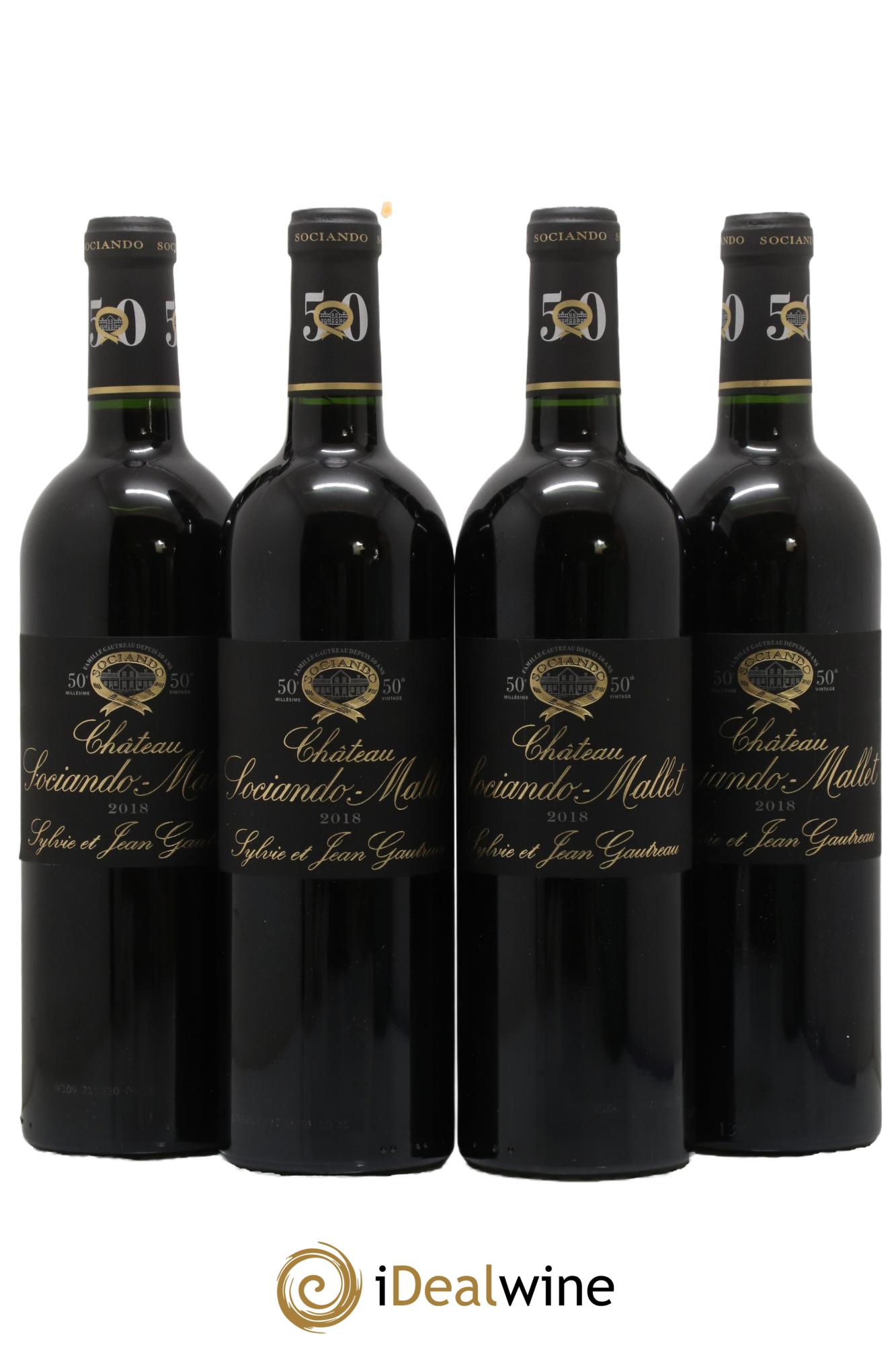 Château Sociando Mallet  2018 - Lot of 4 bottles - 0