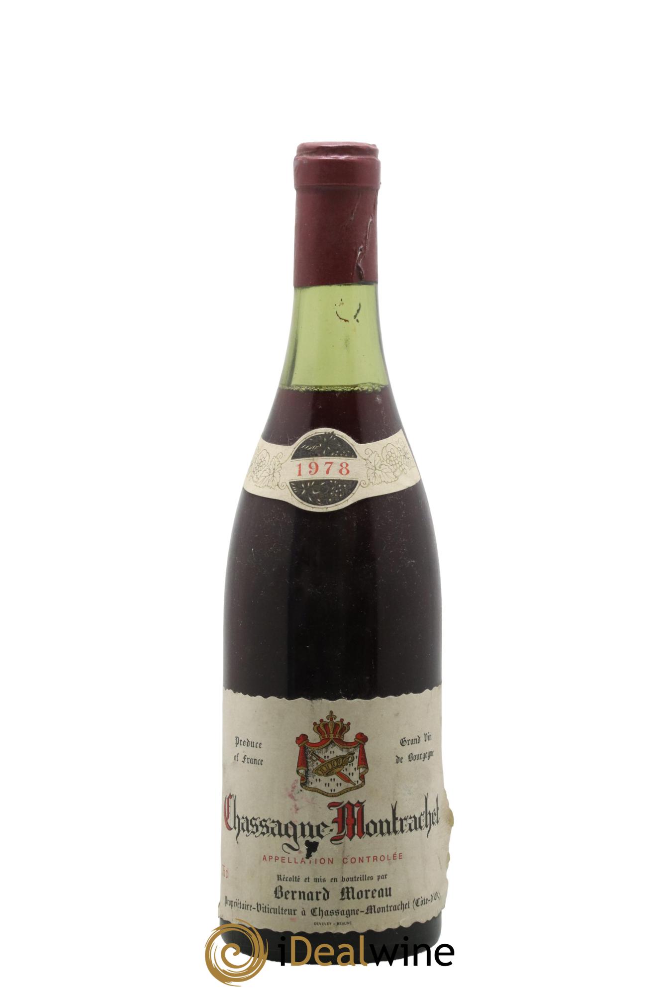 Chassagne-Montrachet Bernard Moreau et Fils 1978 - Lot de 1 bouteille - 0