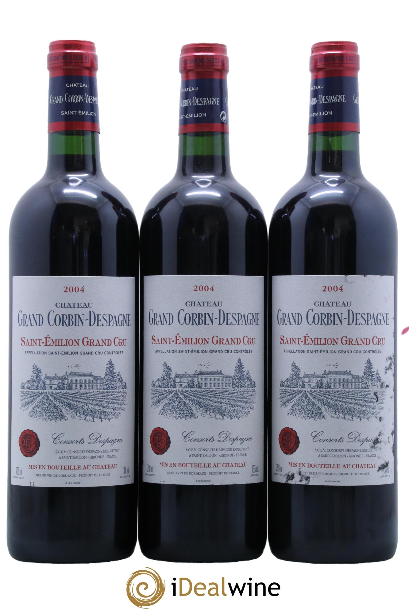 Château Grand Corbin Despagne Grand Cru Classé  2004 - Posten von 12 Flaschen - 2