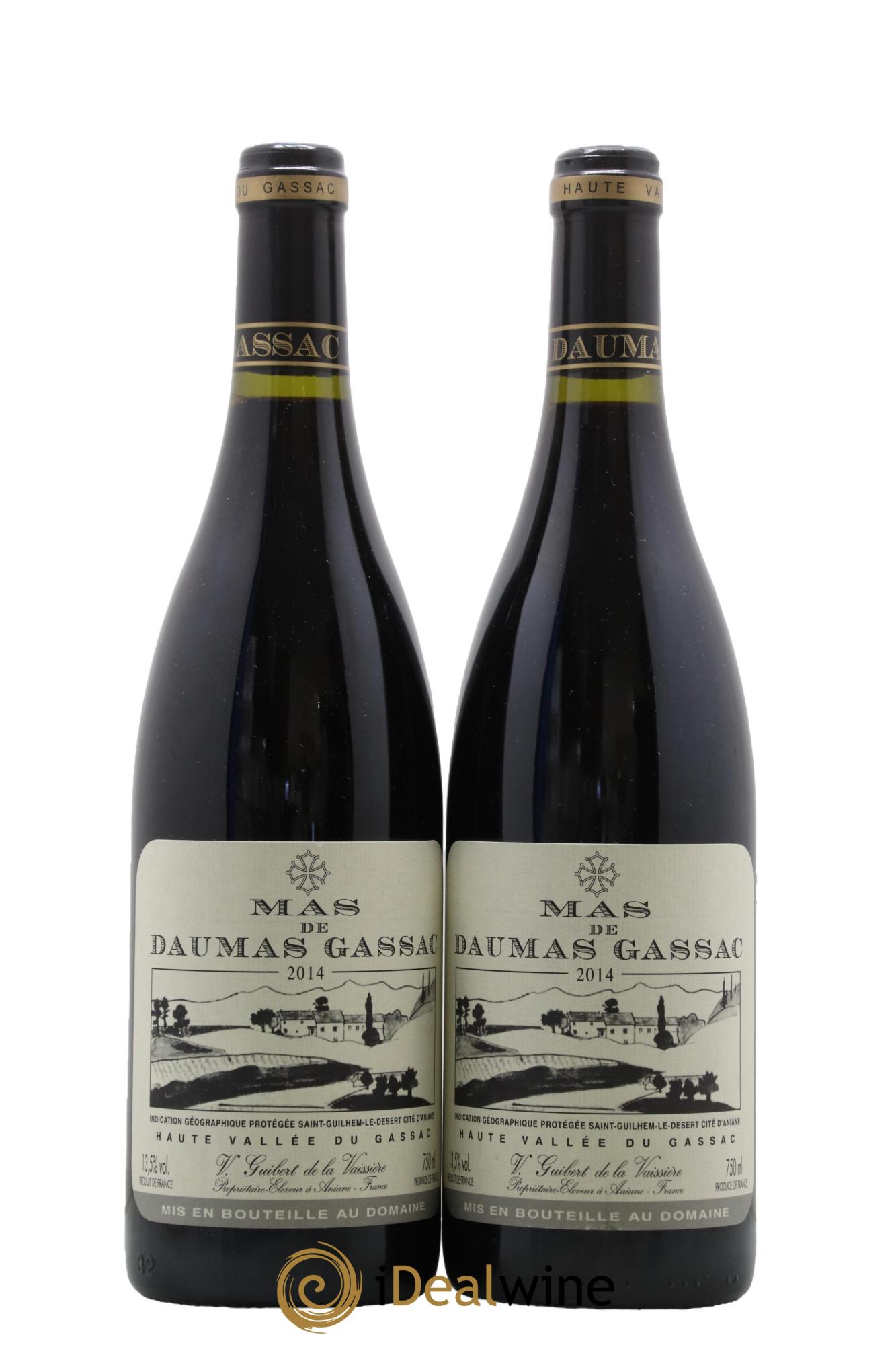 IGP St Guilhem-le-Désert - Cité d'Aniane Mas Daumas Gassac Famille Guibert de La Vaissière 2014 - Lot de 2 bouteilles - 0