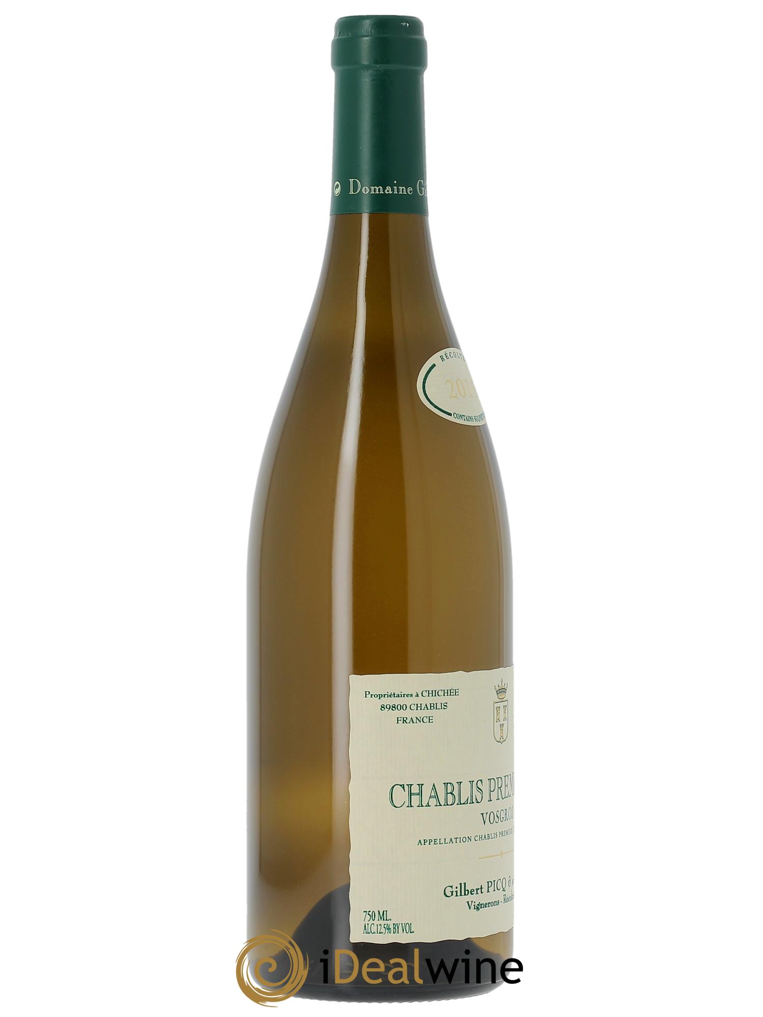 Chablis 1er Cru Vosgros Gilbert Picq et Fils   2015 - Lot de 1 bouteille - 1