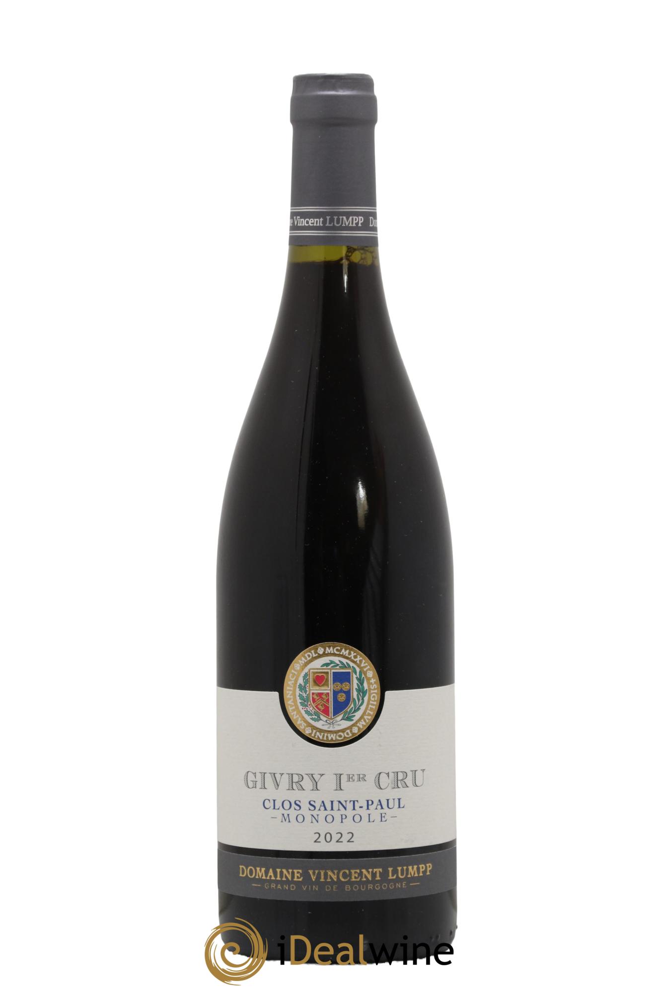 Givry 1Er Cru Clos Saint Paul Vincent Lumpp 2022 - Lot of 1 bottle - 0