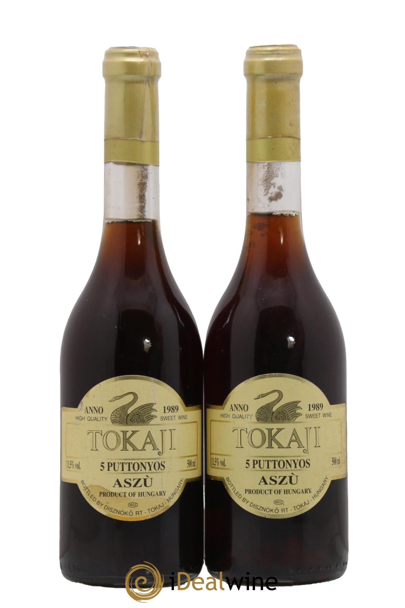 Tokaji Aszu 5 Puttonyos Disznoko (Domaine) 1989 - Lot de 2 format 50cls - 0