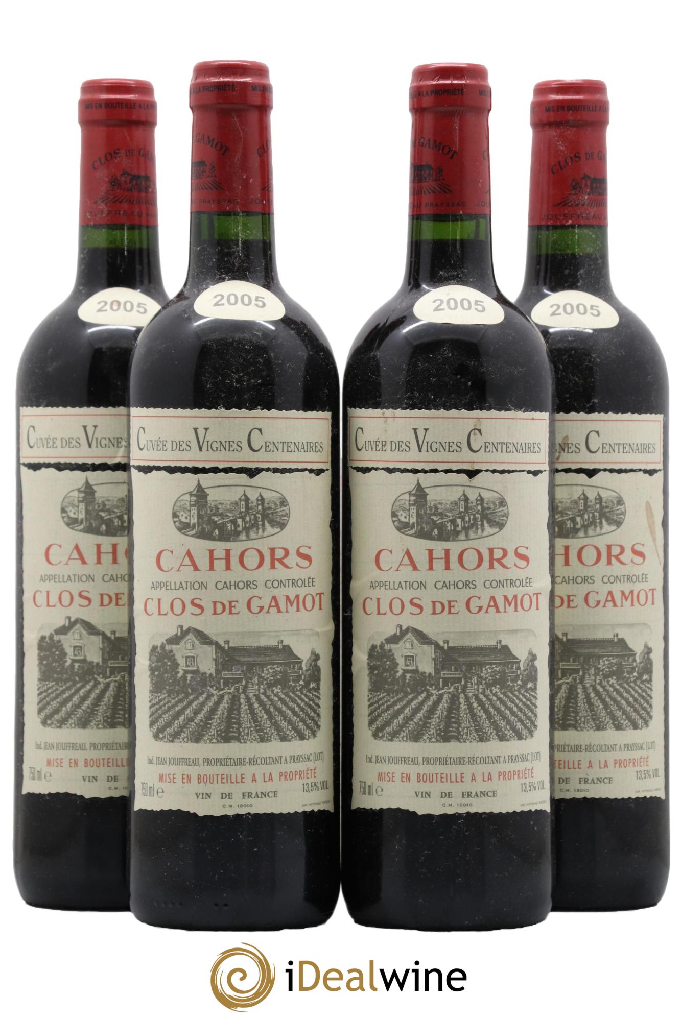 Cahors Clos de Gamot Cuvée des Vignes Centenaires 2005 - Lot of 4 bottles - 0