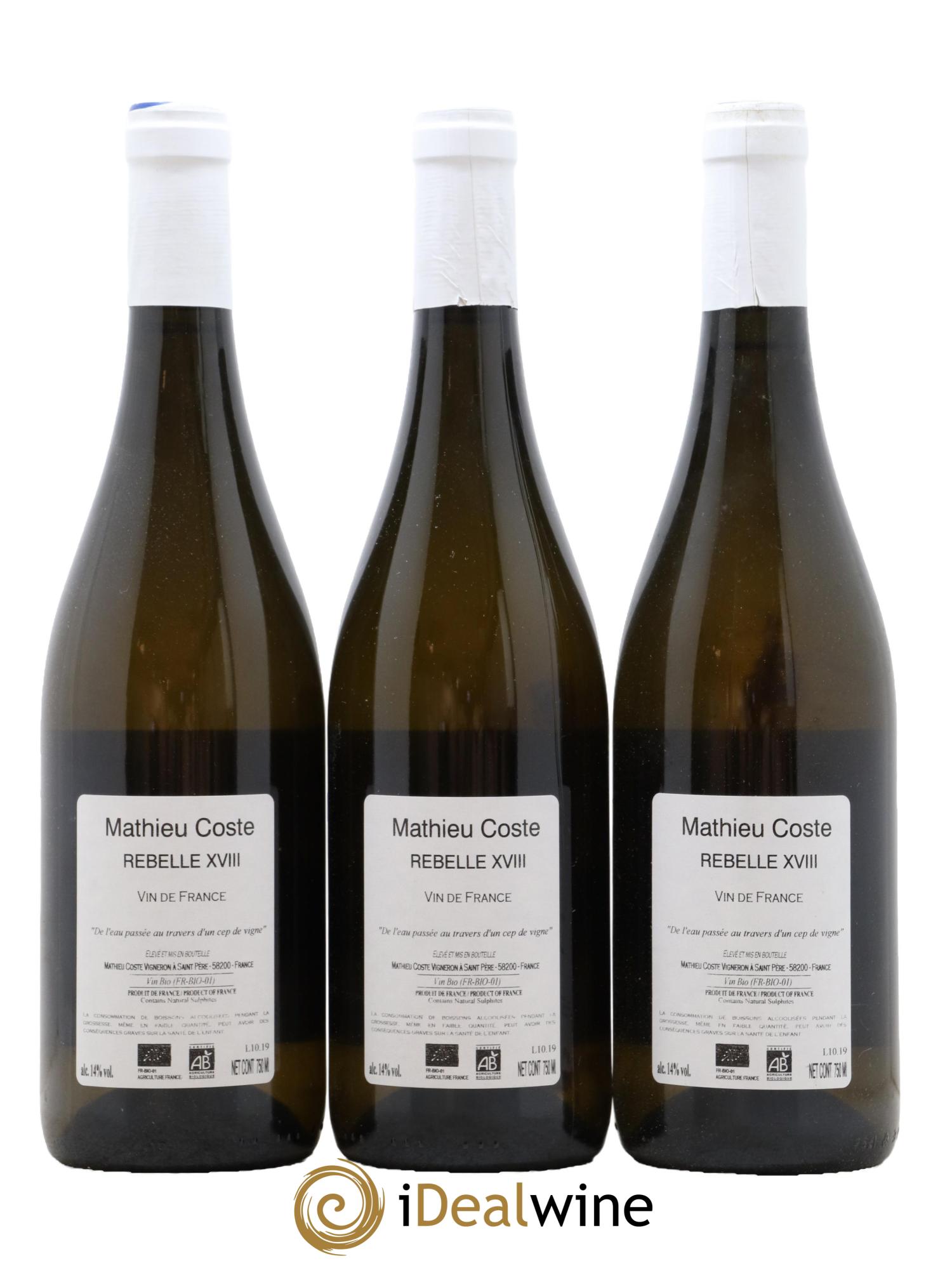 Vin de France Rebelle Mathieu Coste 2018 - Lot of 3 bottles - 1