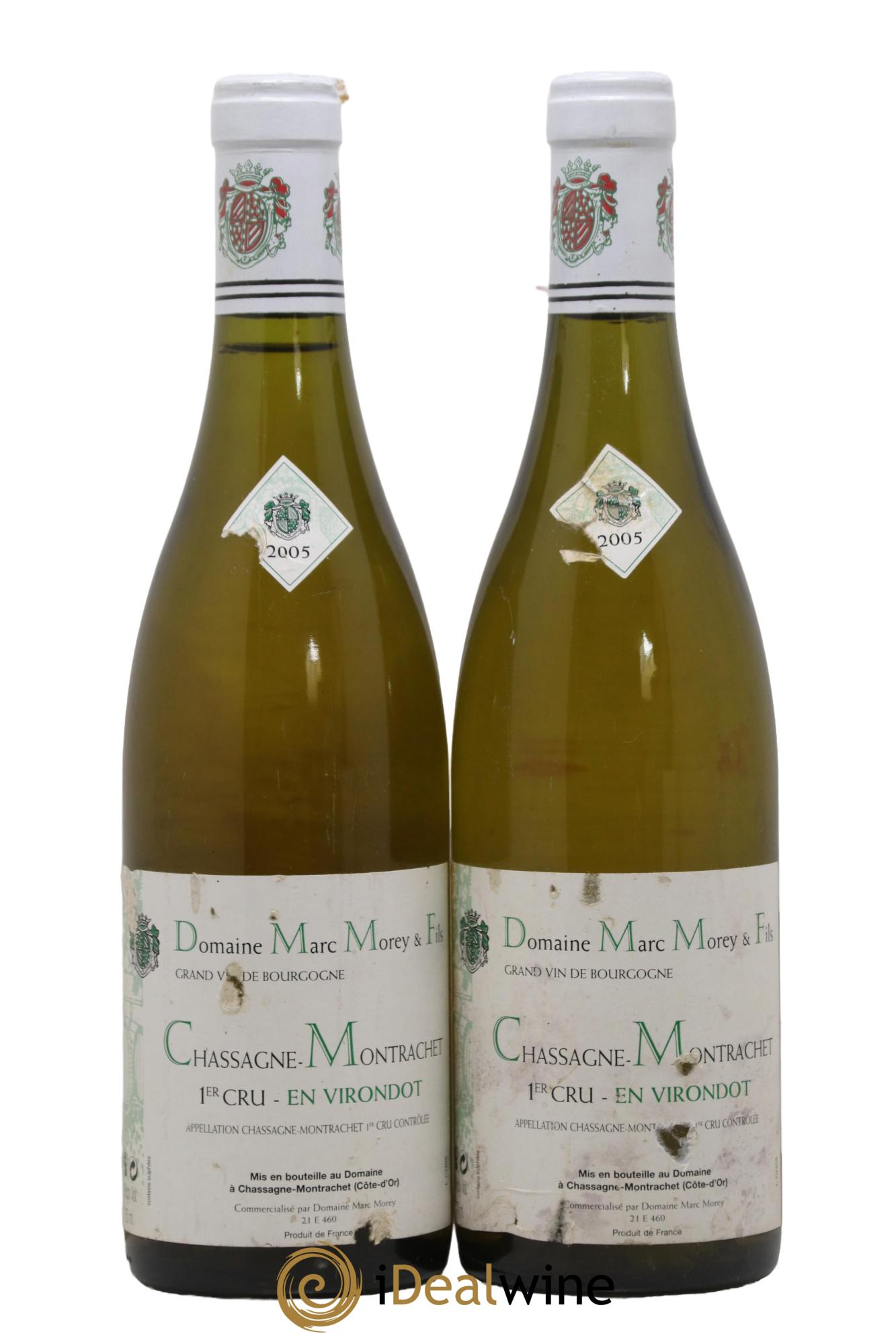 Chassagne-Montrachet 1er Cru En Virondot Marc Morey 2005 - Lot of 2 bottles - 0