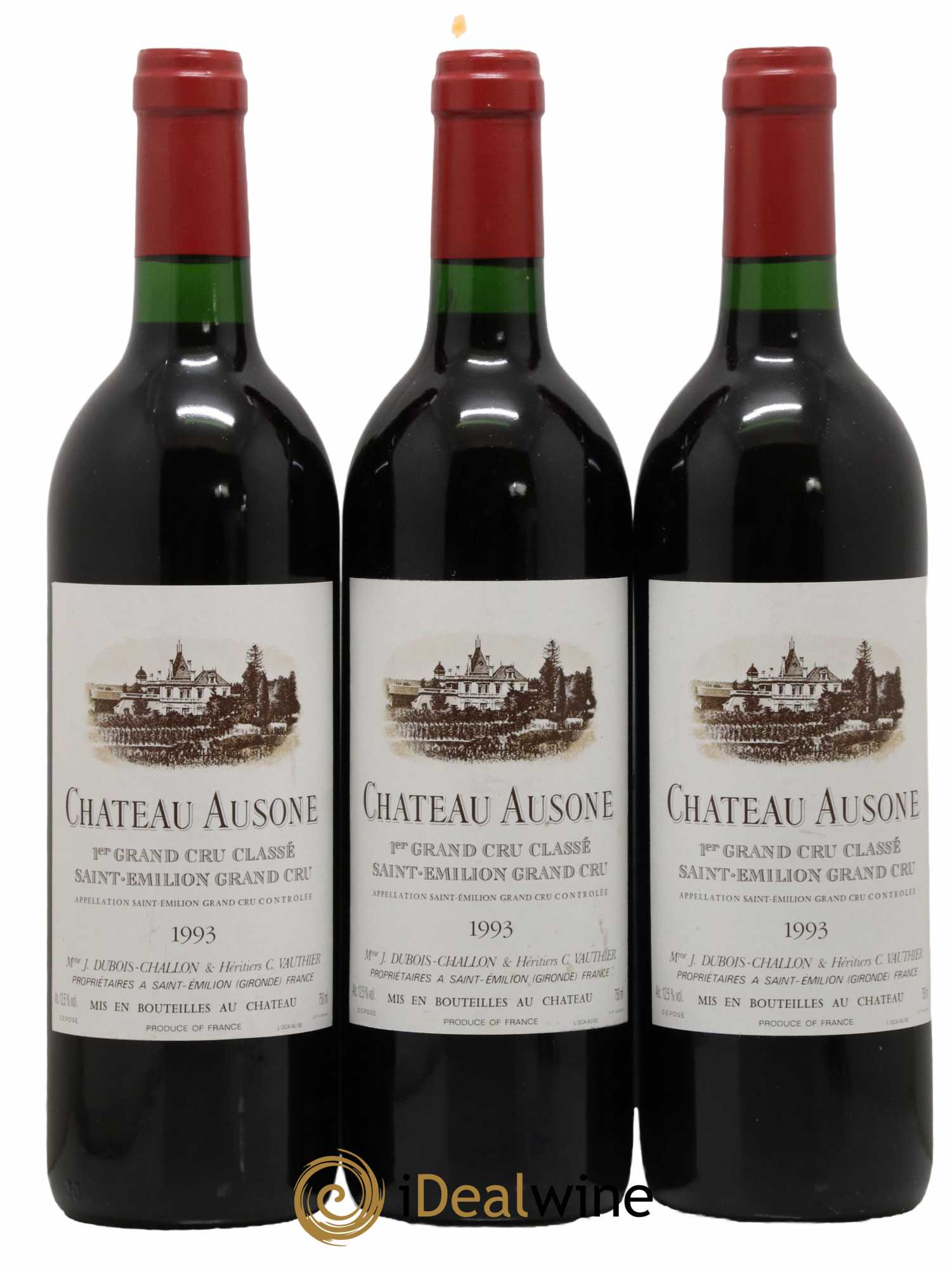 Château Ausone 1er Grand Cru Classé A 1993 - Lot de 3 bouteilles - 0