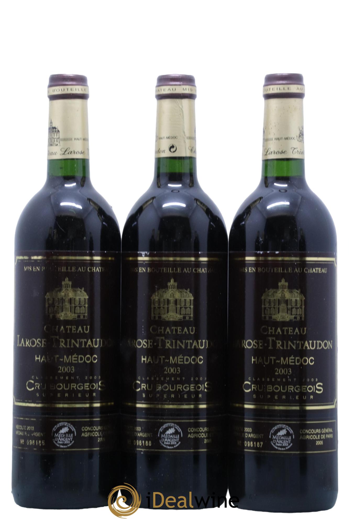 Château Larose Trintaudon Cru Bourgeois 2003 - Posten von 3 Flaschen - 0