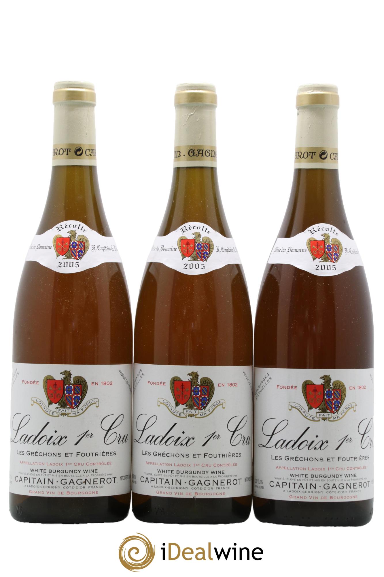 Ladoix 1er Cru Les Gréchons et Foutrières Capitain-Gagnerot 2005 - Posten von 3 Flaschen - 0