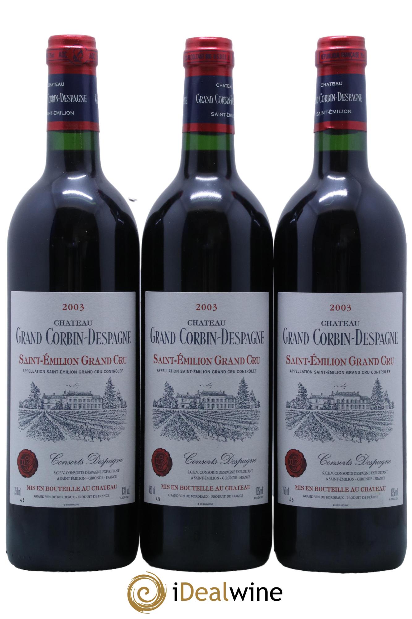 Château Grand Corbin Despagne Grand Cru Classé  2003 - Lotto di 12 bottiglie - 3