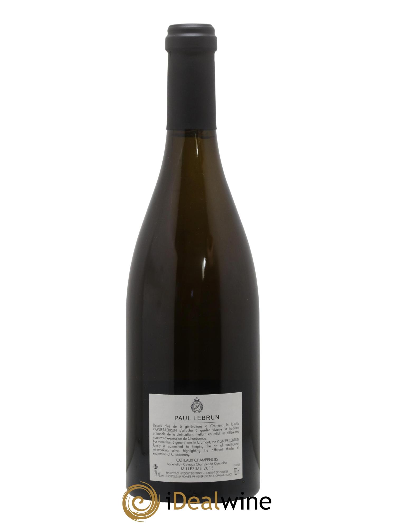 Coteaux Champenois Domaine Paul Lebrun 2015 - Lotto di 1 bottiglia - 1