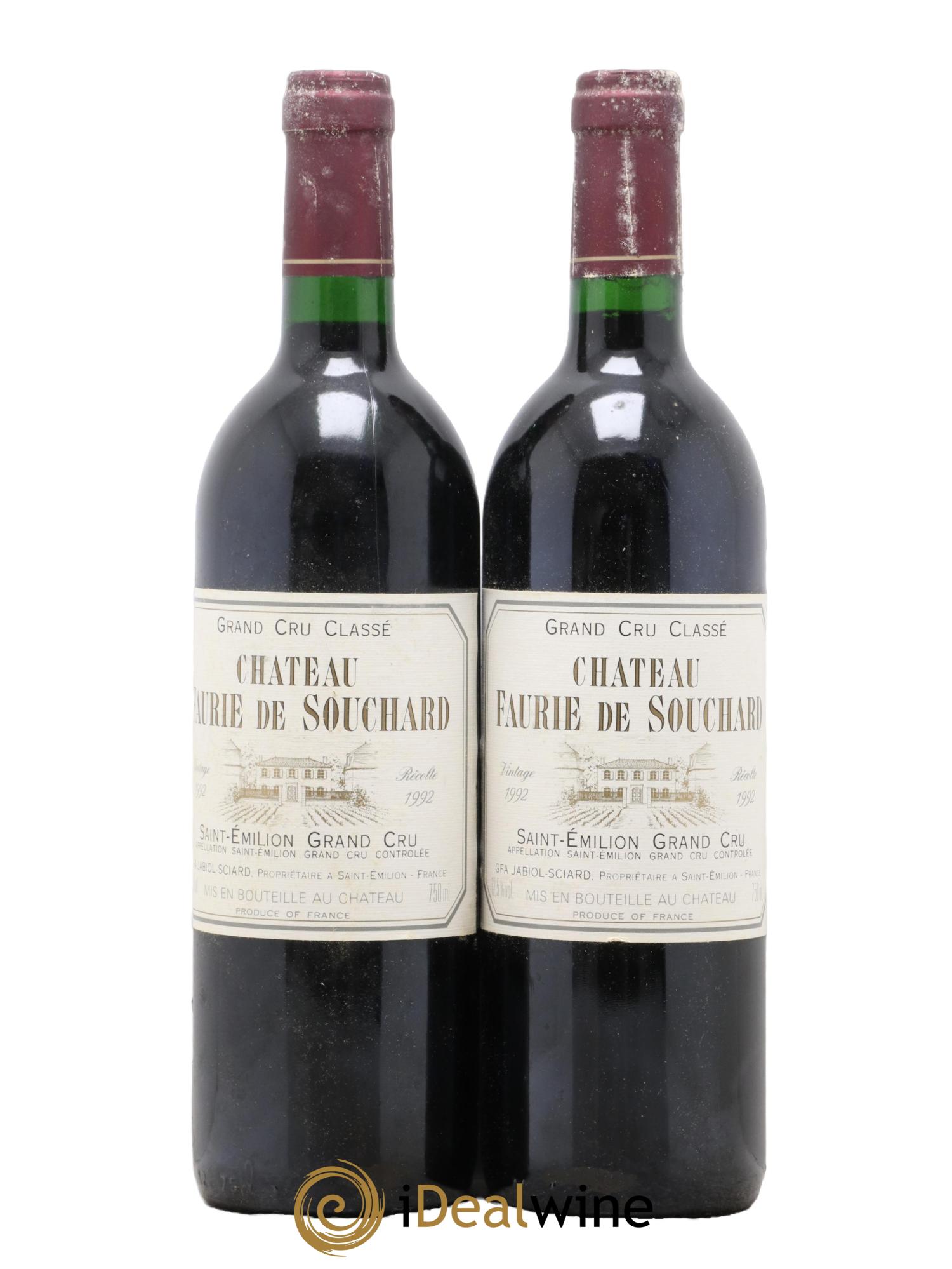 Château Faurie de Souchard Grand Cru Classé  1992 - Lotto di 2 bottiglie - 0