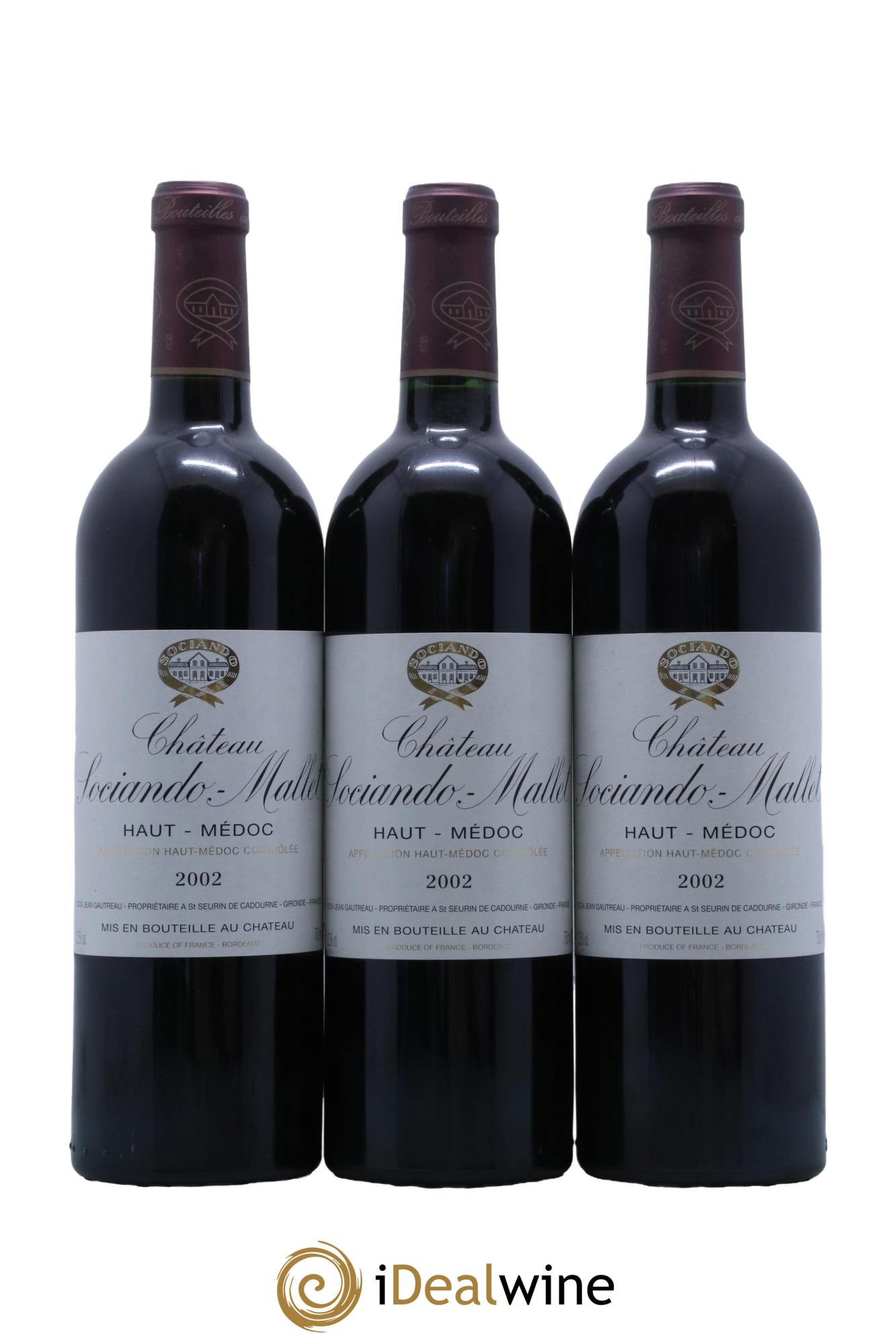 Château Sociando Mallet  2002 - Lot de 12 bouteilles - 2