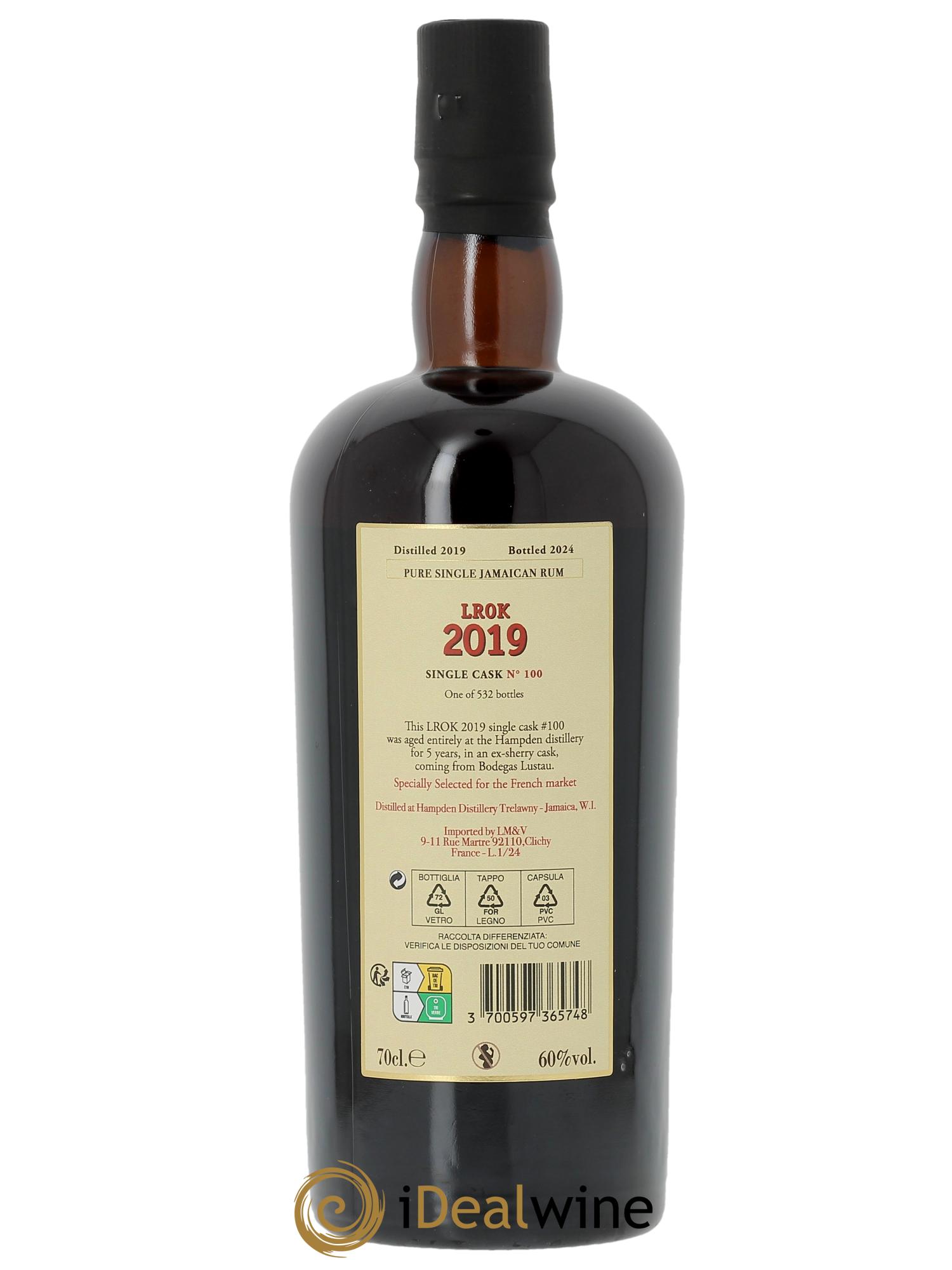 Rhum Hampden LROK Ex-Lustau Single Cask n°100  2019 - Posten von 1 Flasche - 2