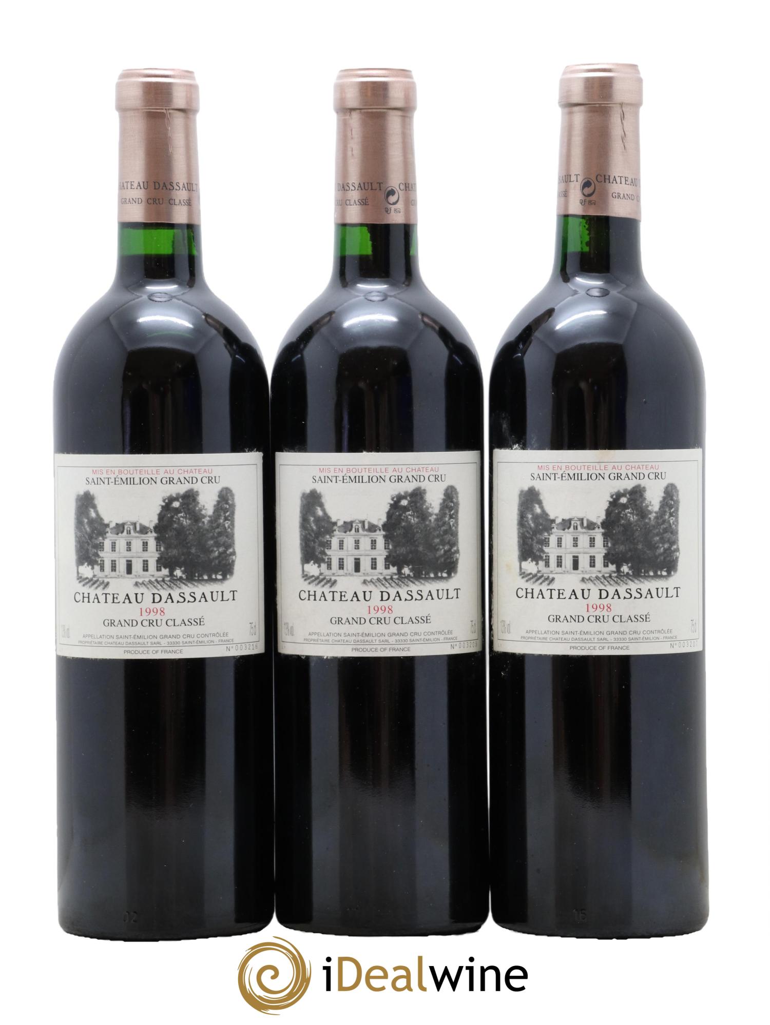 Château Dassault Grand Cru Classé 1998 - Lot de 3 bouteilles - 0