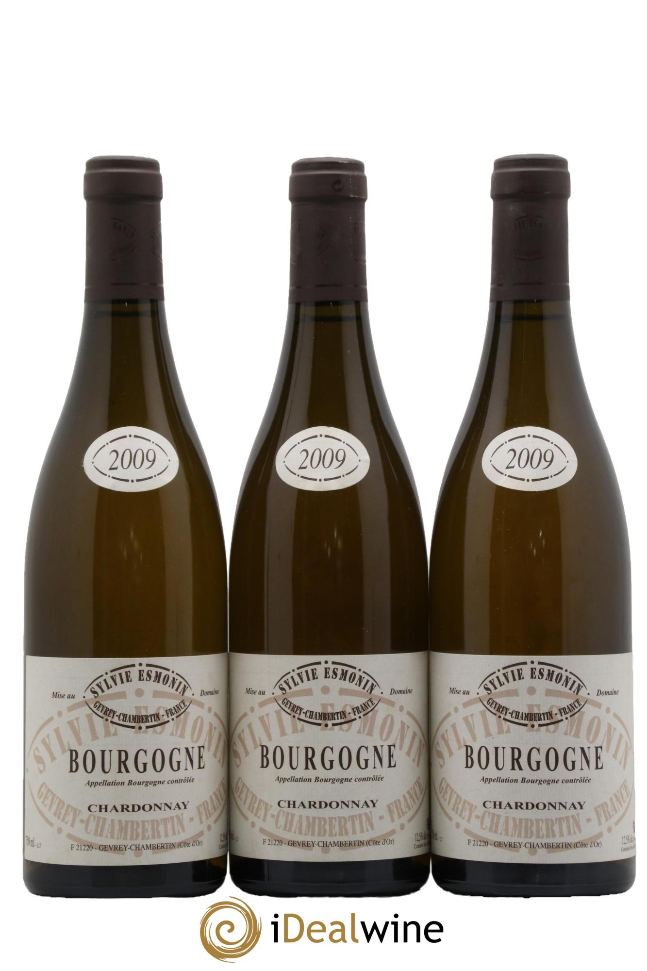 Bourgogne Chardonnay Sylvie Esmonin  2009 - Lot de 3 bouteilles - 0