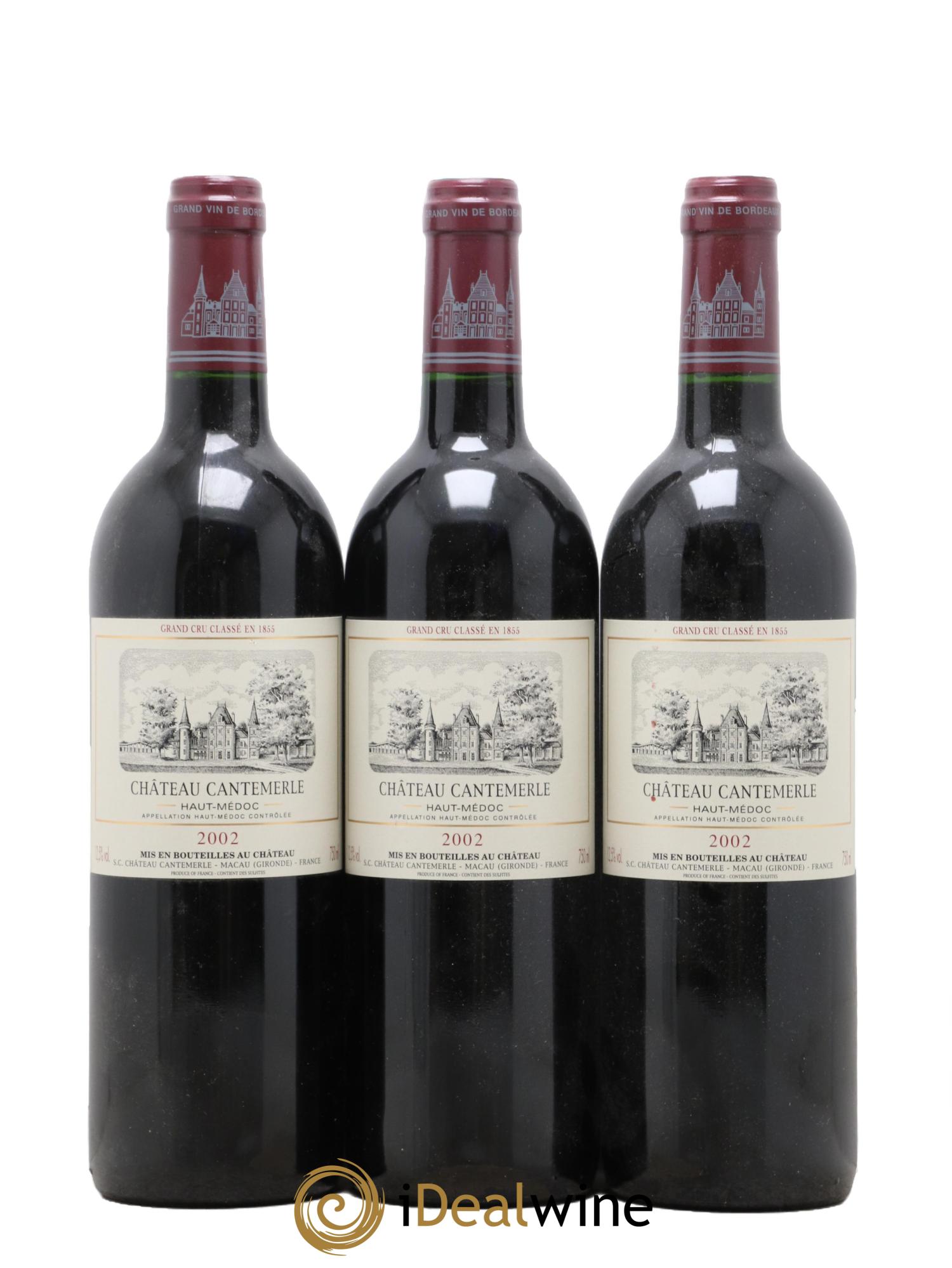 Château Cantemerle 5ème Grand Cru Classé 2002 - Lot de 3 bouteilles - 0